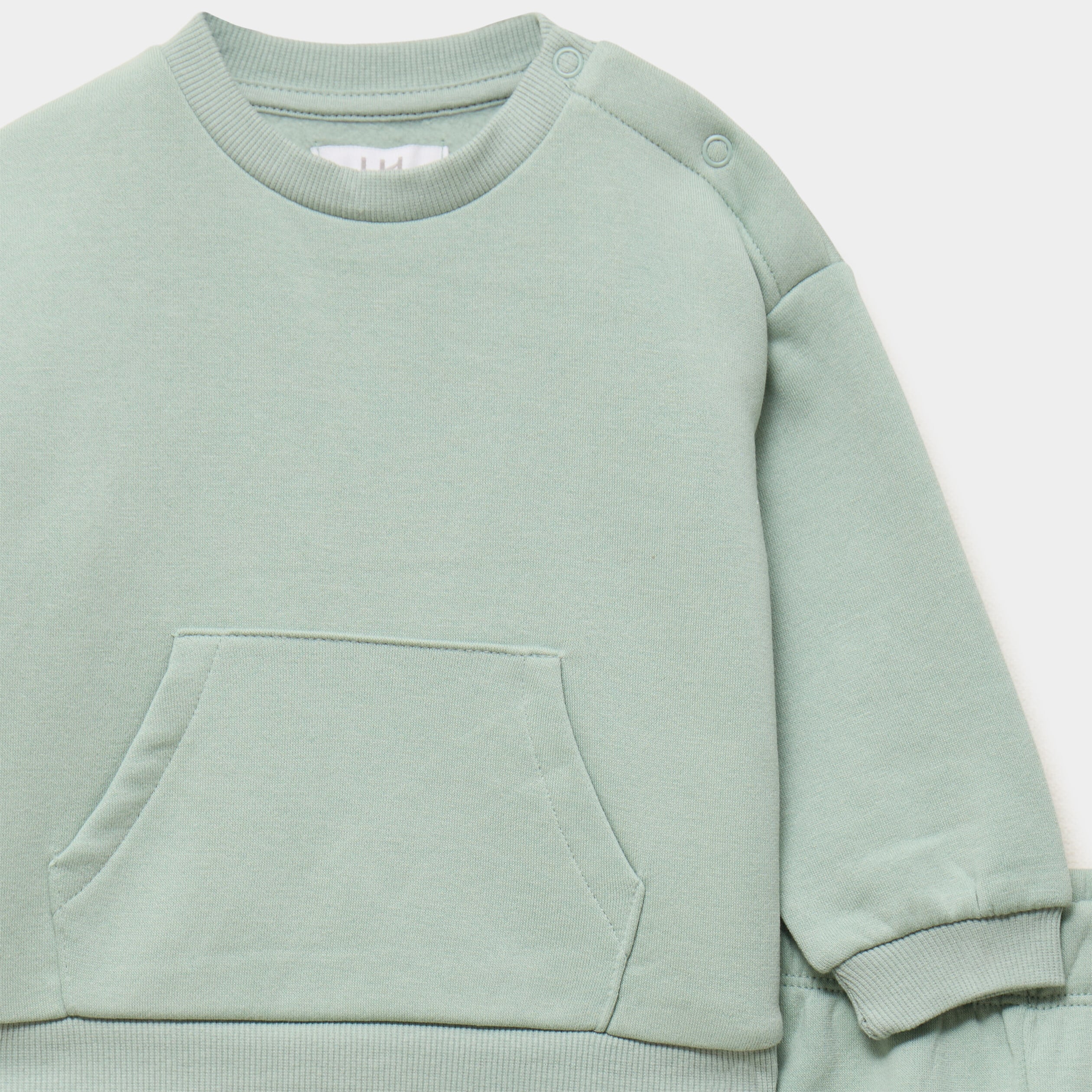 Ensemble de jogging molletonn&eacute; vert pastel b&eacute;b&eacute; gar&ccedil;on