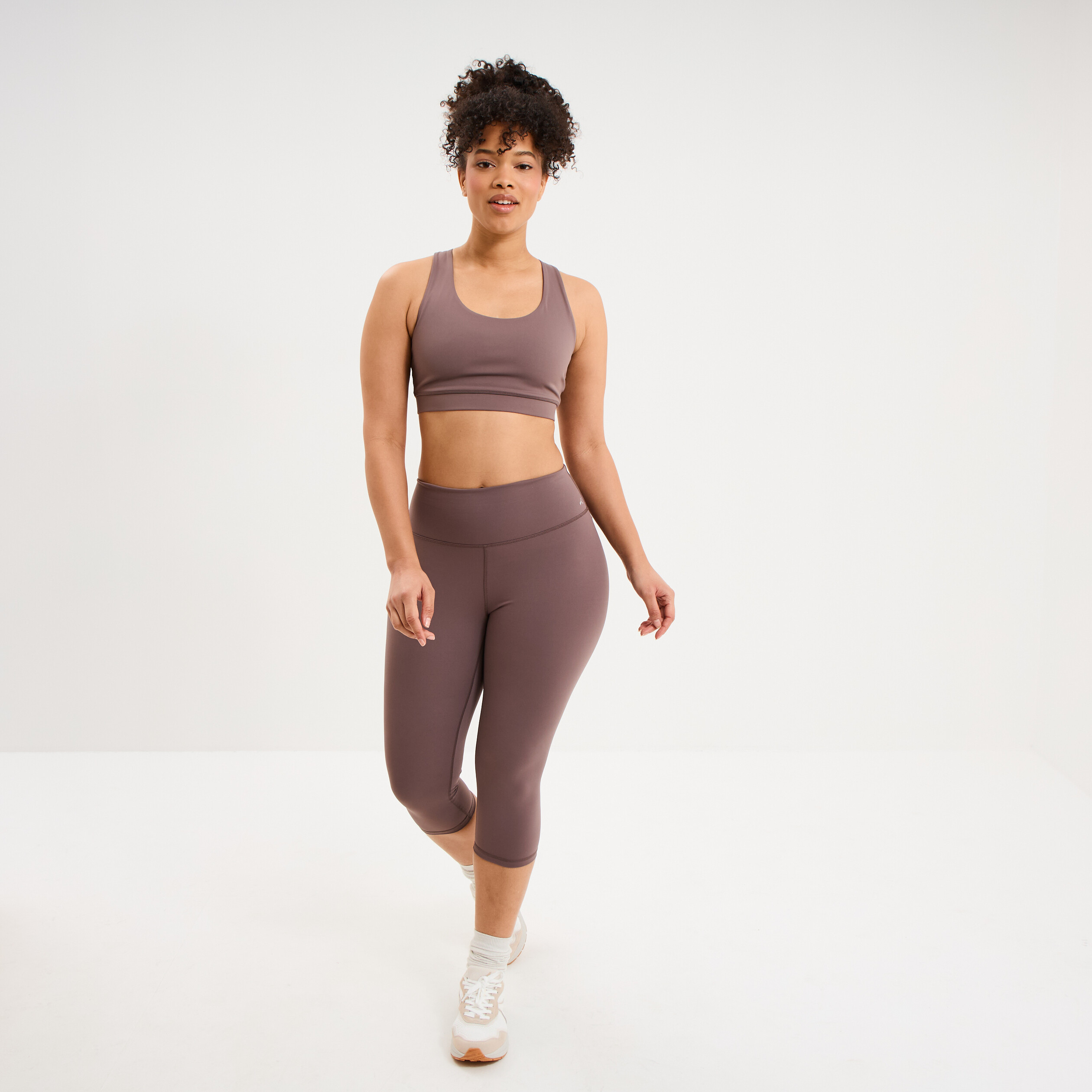 Legging corsaire de sport stretch mauve femme