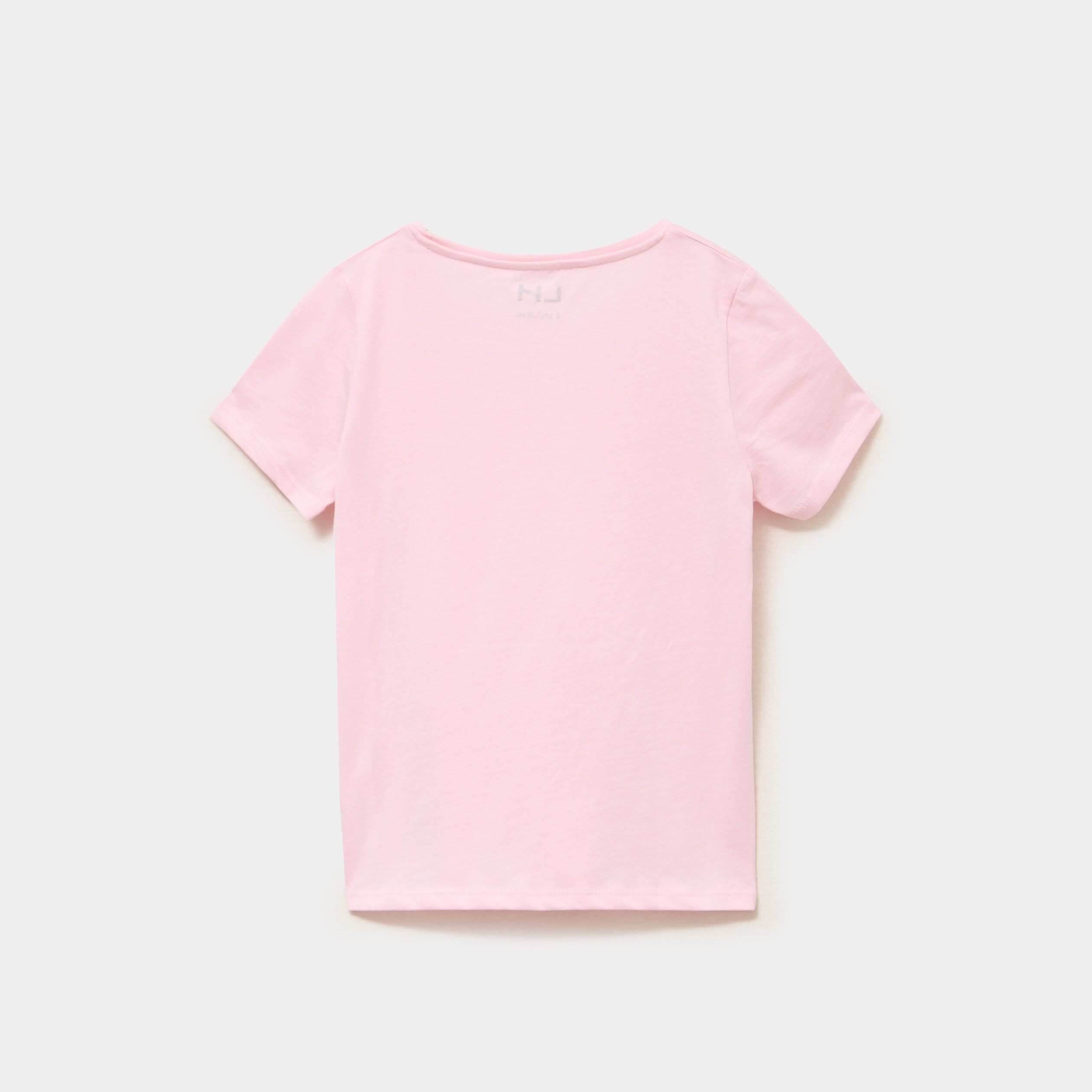 T-shirt manches courtes en coton rose clair fille