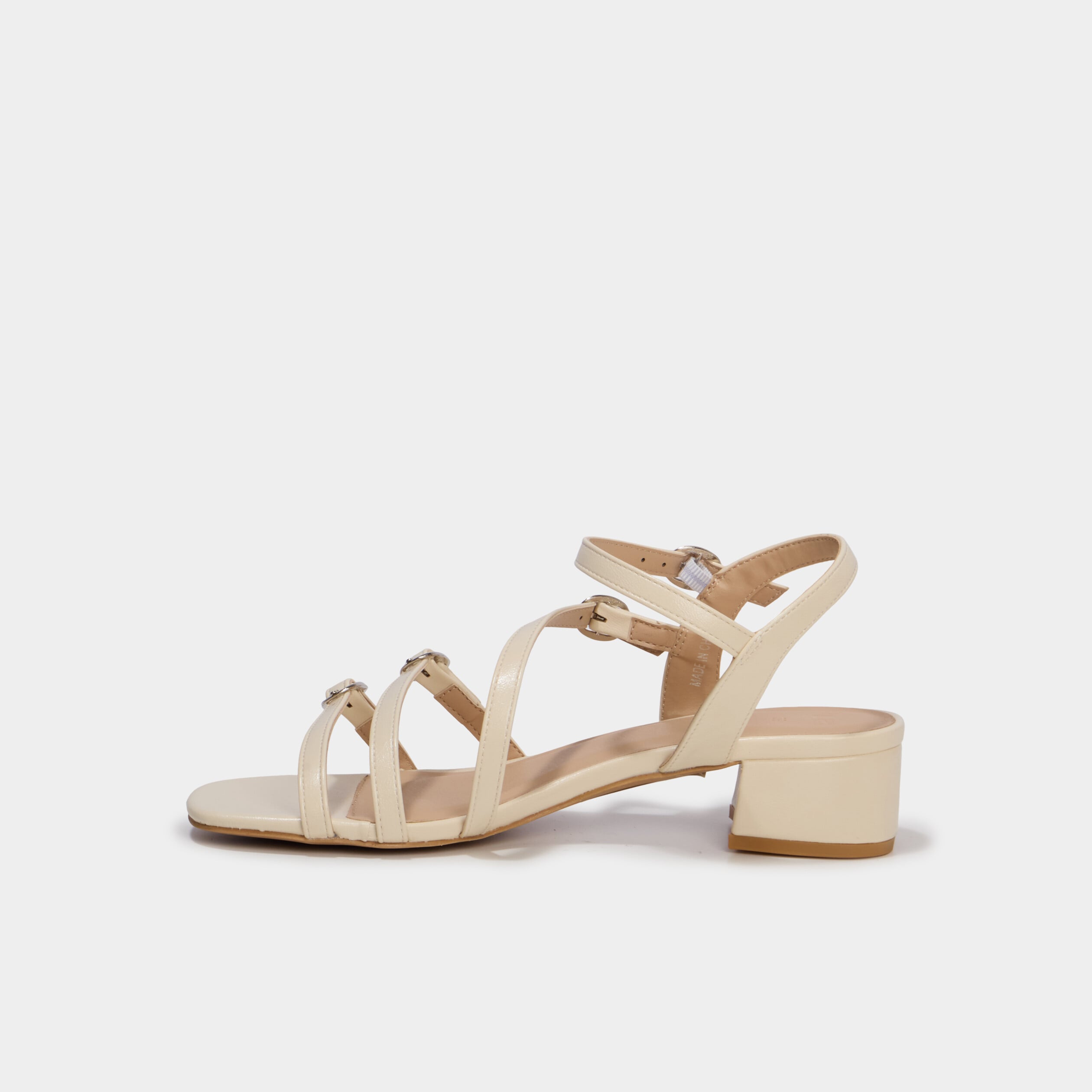 Sandales multibrides &agrave; talons blanc femme