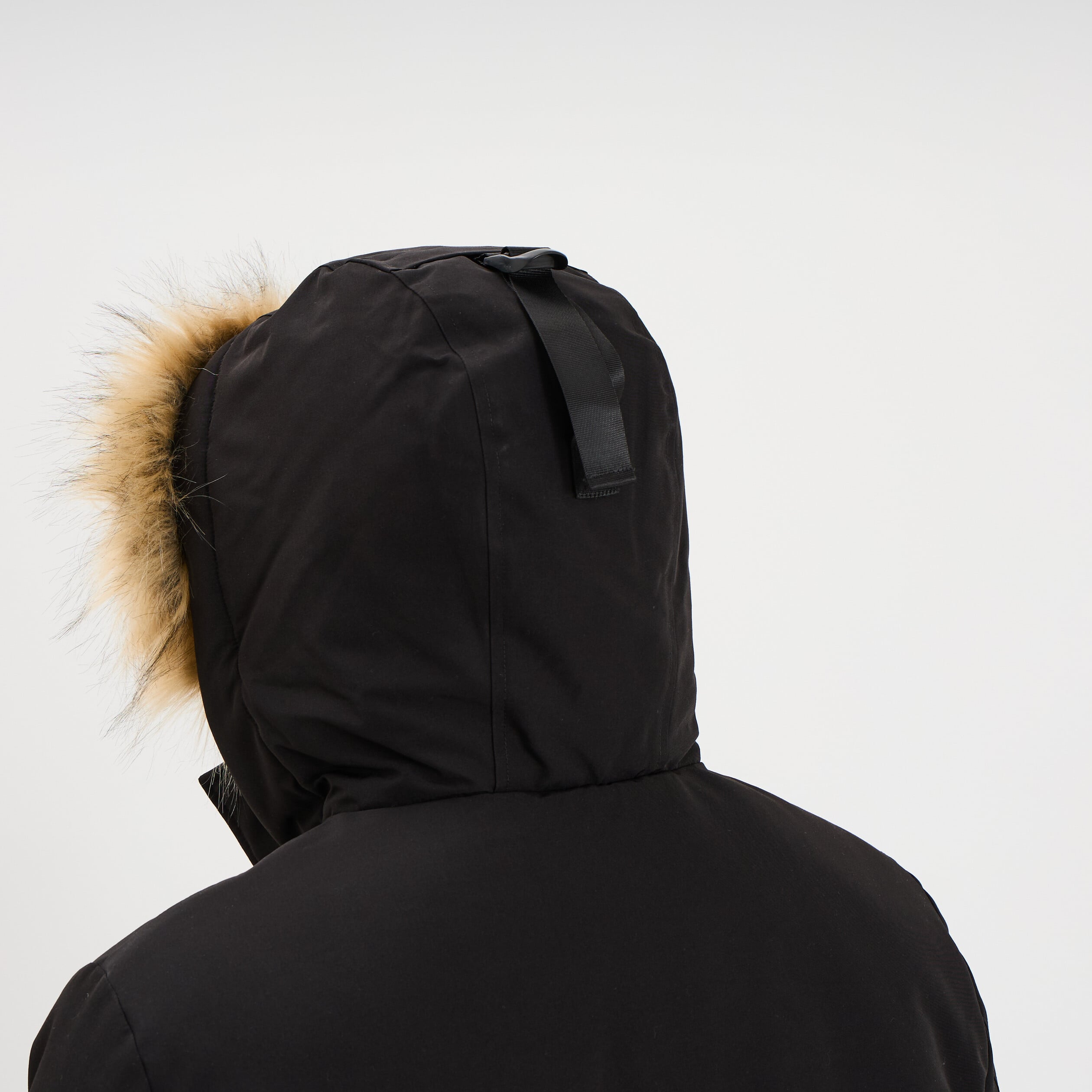 Parka &agrave; capuche fausse fourrure noir homme