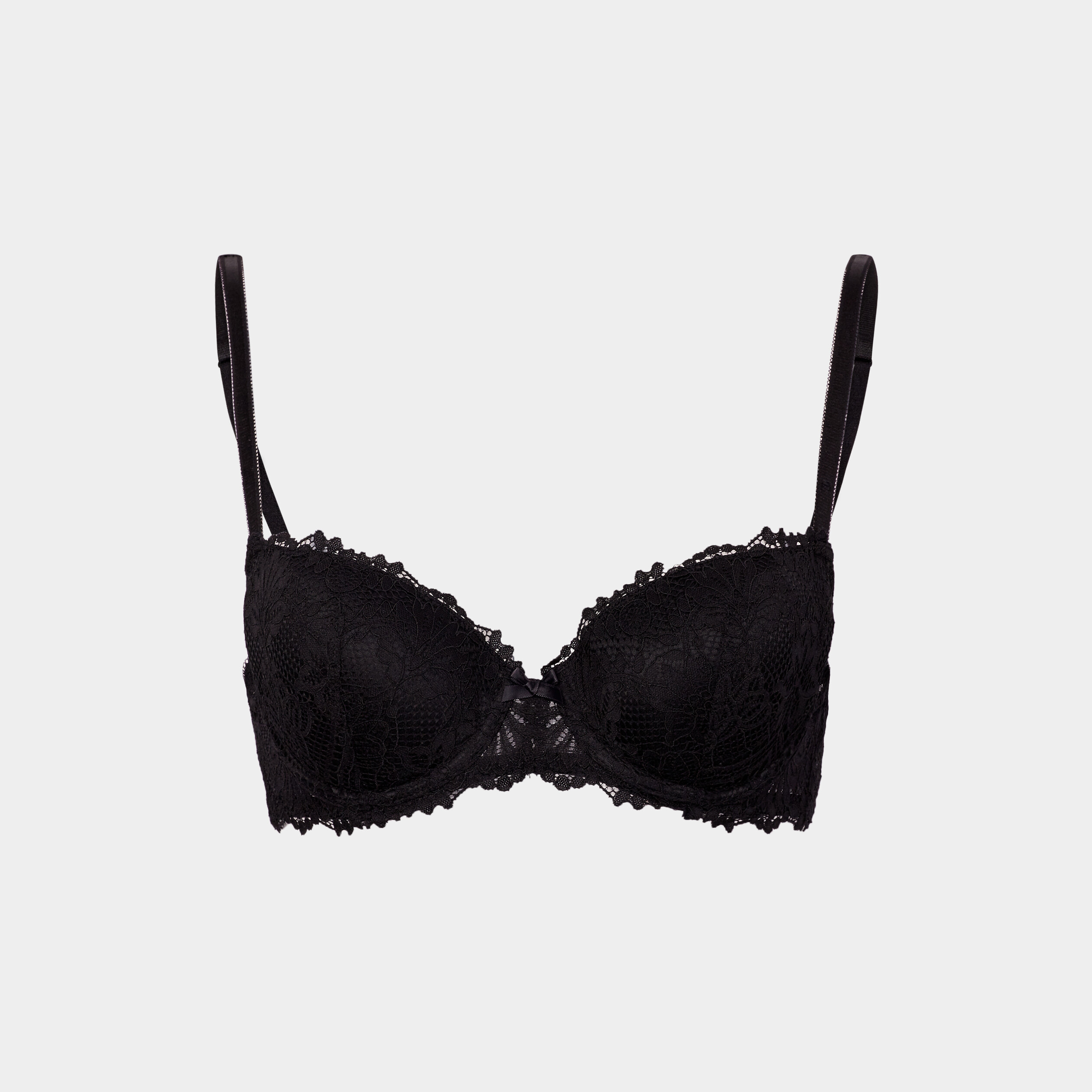 Soutien-gorge embo&icirc;tant padd&eacute; dentelle noir femme