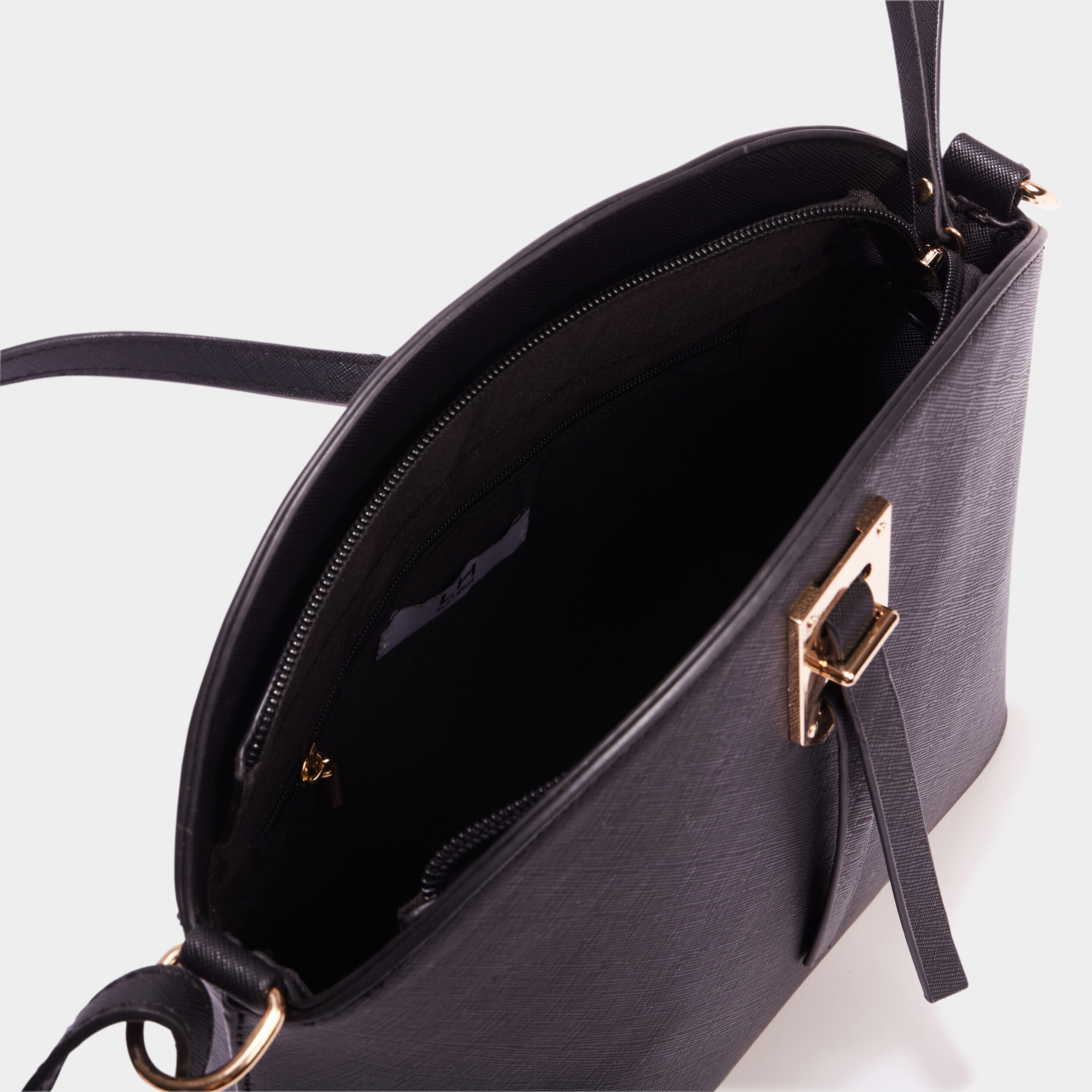 Sac en bandoulière détail boucle noir femme