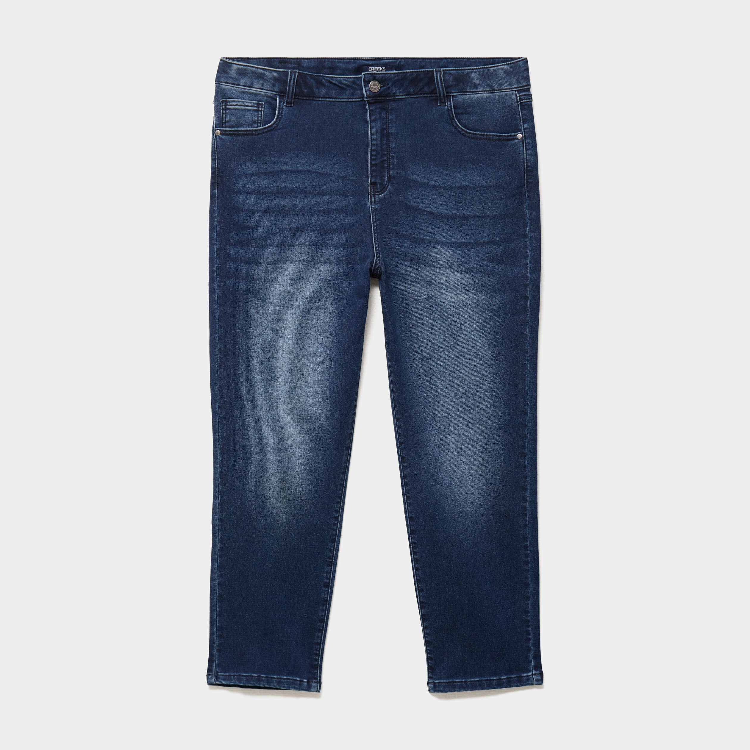 Jean slim taille haute bleu femme grande taille