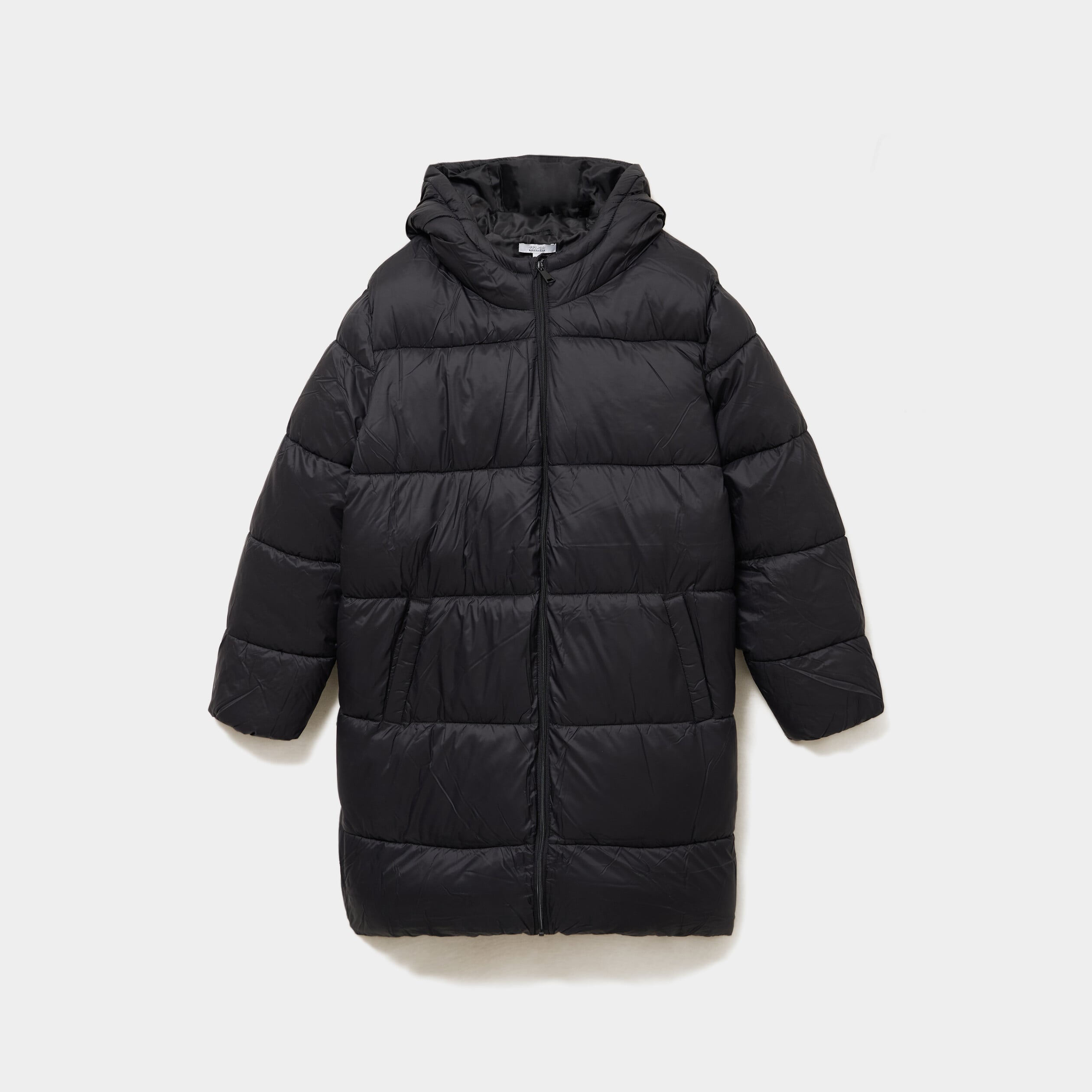 Doudoune longue &agrave; capuche noir femme grande taille