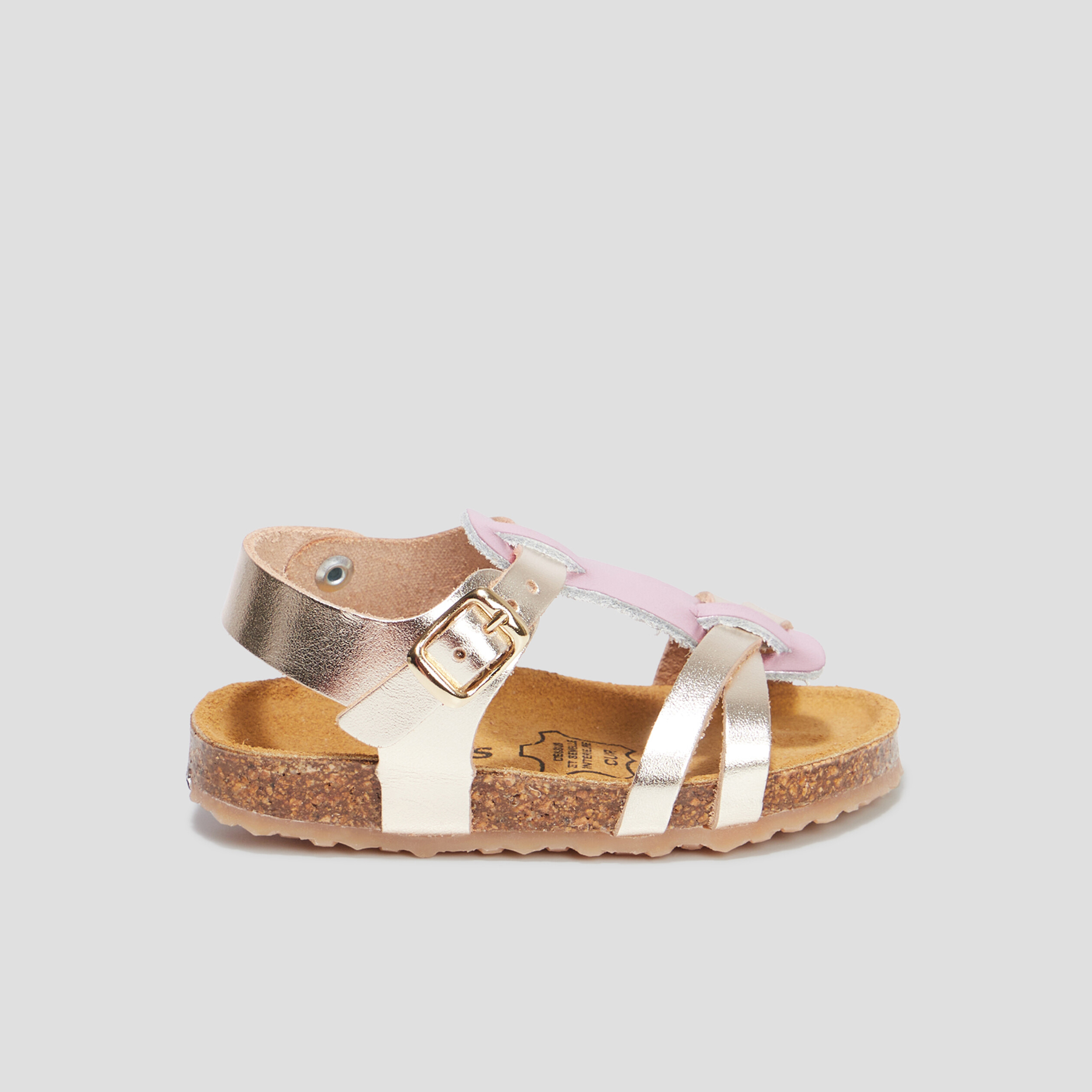 sandales brides croisees en cuir creeks jaune or bebef Sandales brides croisées en cuir Creeks jaune or bébé fille