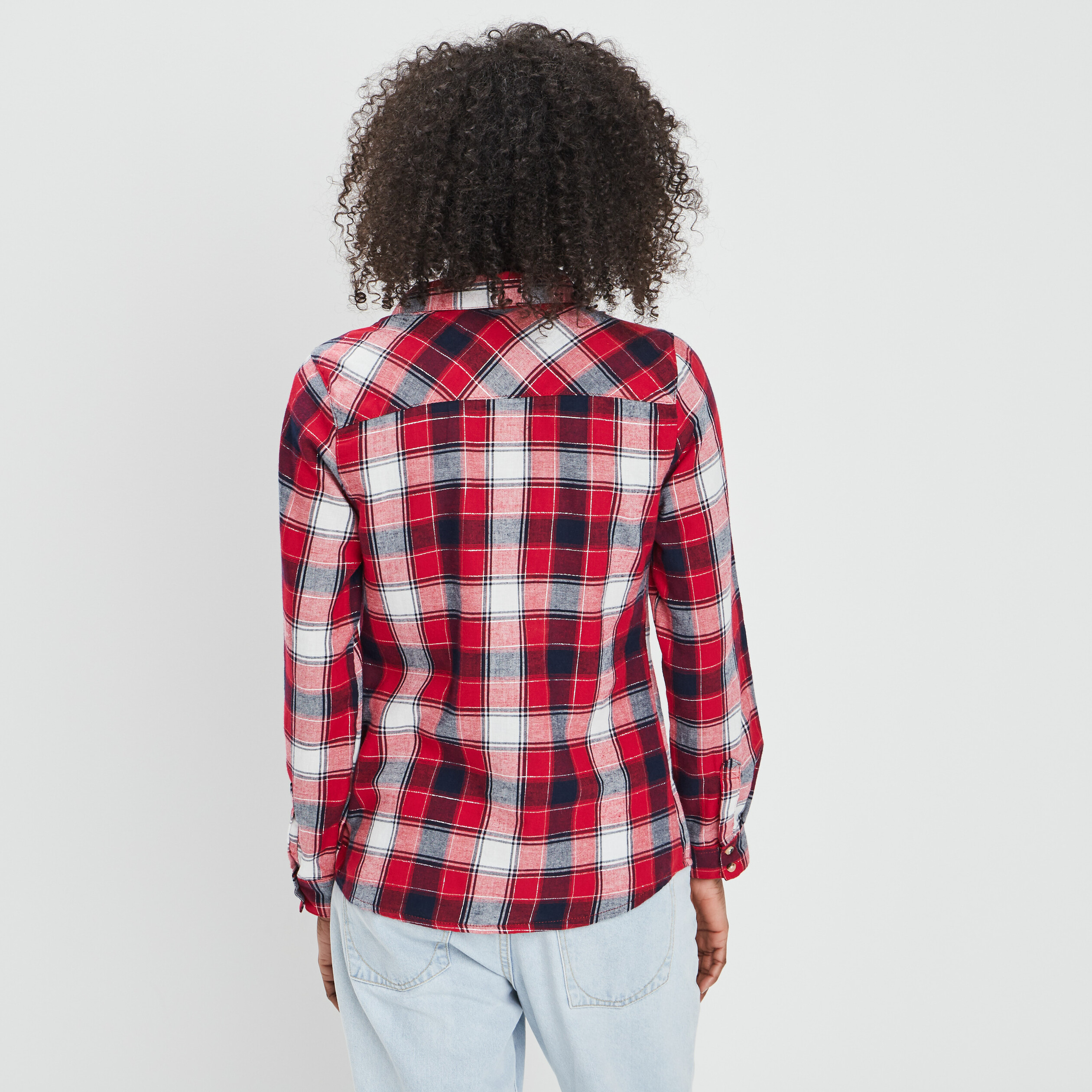chemise manches retroussables poches rouge femme Chemise manches retroussables poches rouge femme
