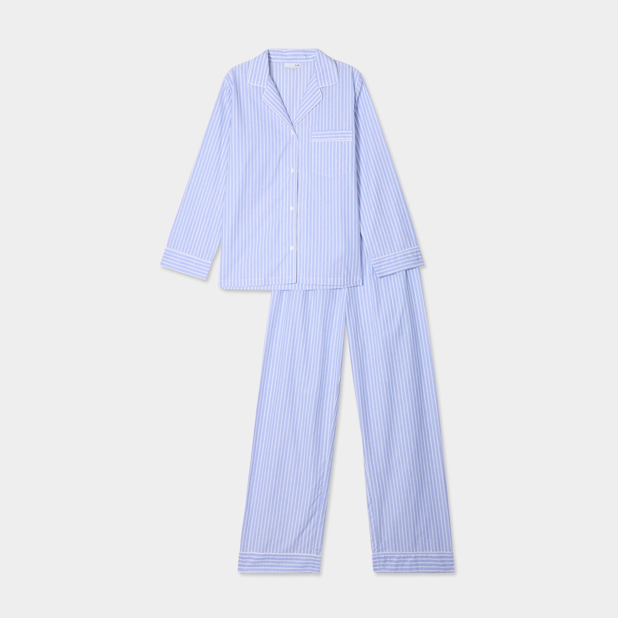 Ensemble pyjama pantalon chemise coton ecru femme