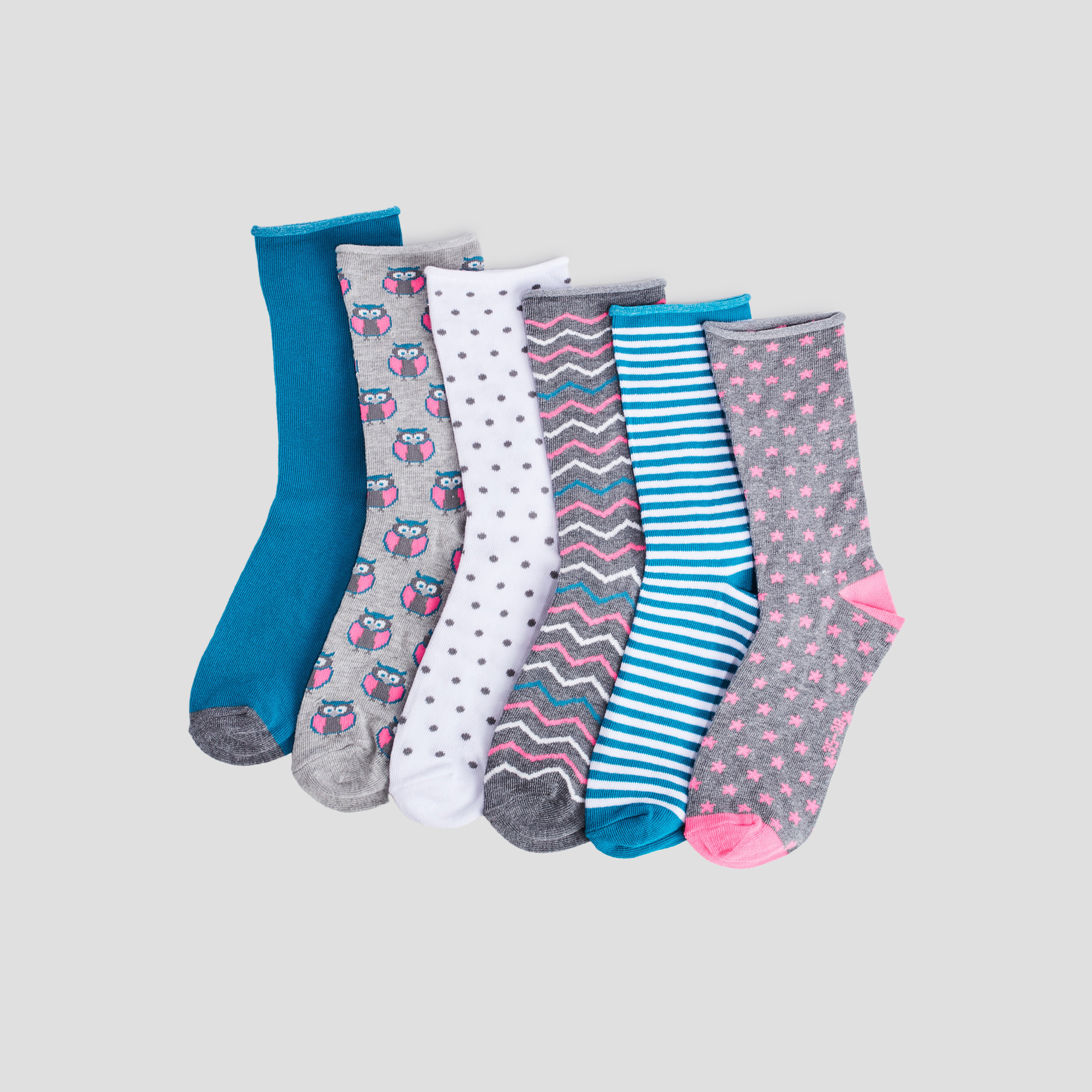 lot 6 paires chaussettes bleu turquoise fille Lot 6 paires chaussettes bleu turquoise fille