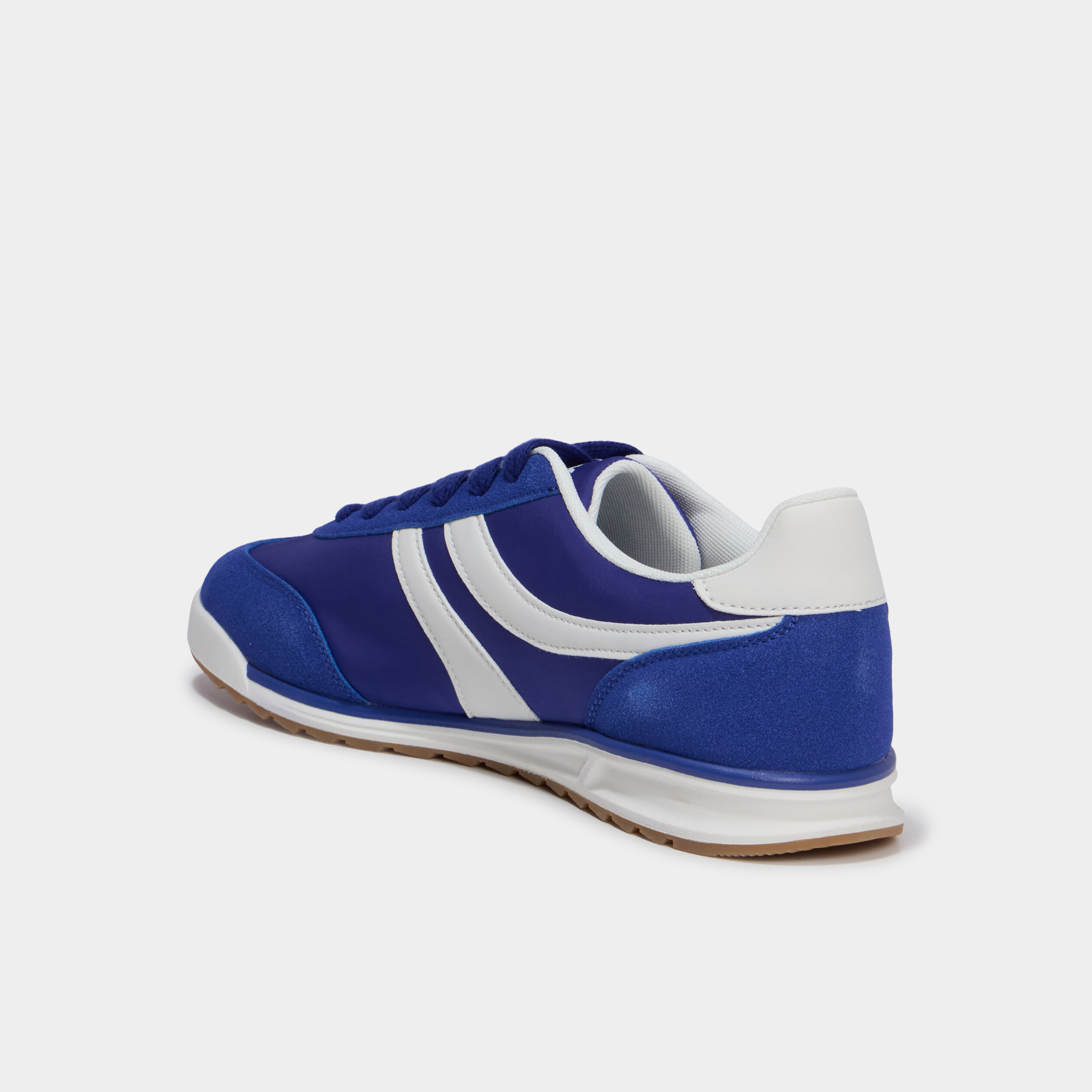 Tennis basses &agrave; lacets bleu homme