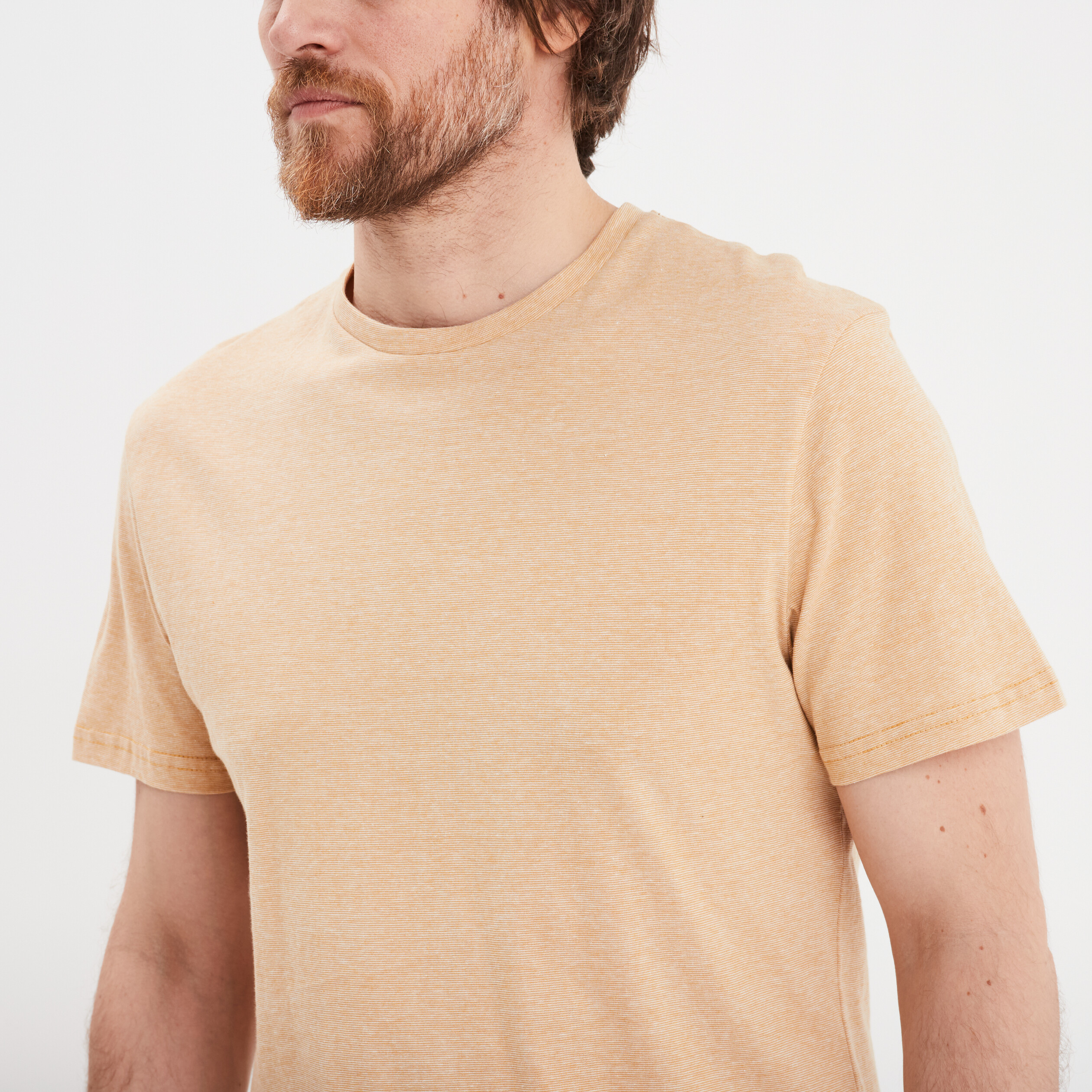 t shirt col rond manches courtes creeks jaune moutarde homme T-shirt col rond manches courtes Creeks jaune moutarde homme