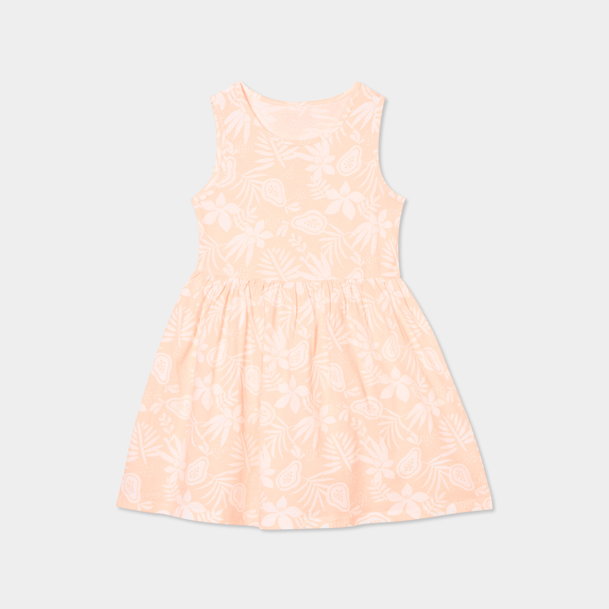 robe patineuse sans manches coton orange fluo fille Robe patineuse sans manches coton orange fluo fille