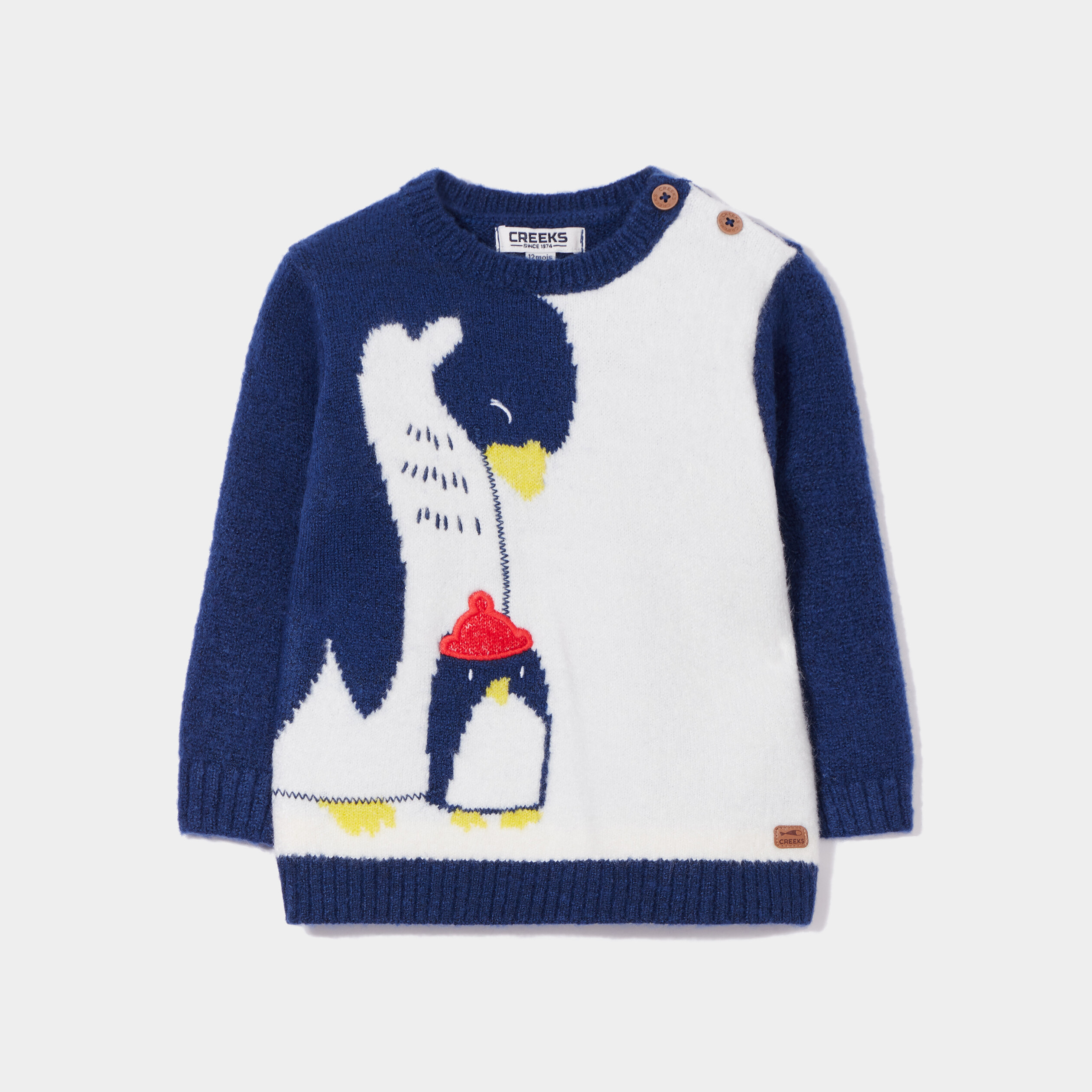 pull boutonne manches longues creeks blanc bebeg Pull boutonné manches longues Creeks blanc bébé garçon