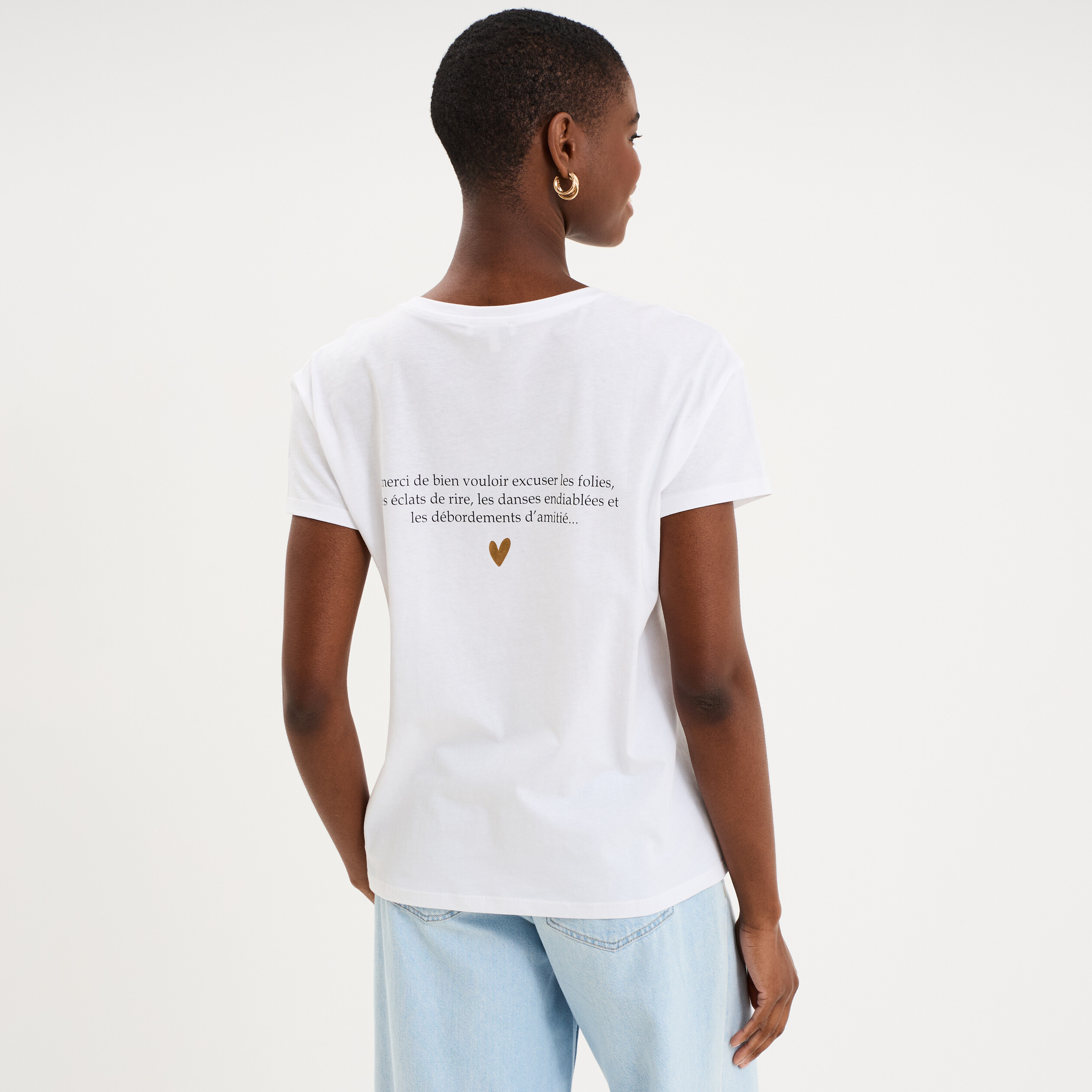 T-shirt EVJF oversize coton blanc femme