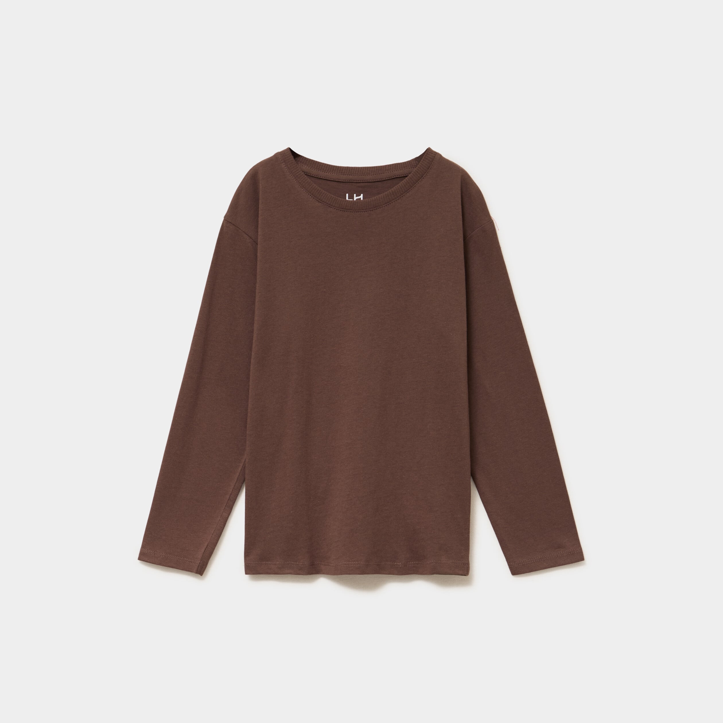 T-shirt manches longues marron fonc&eacute; gar&ccedil;on