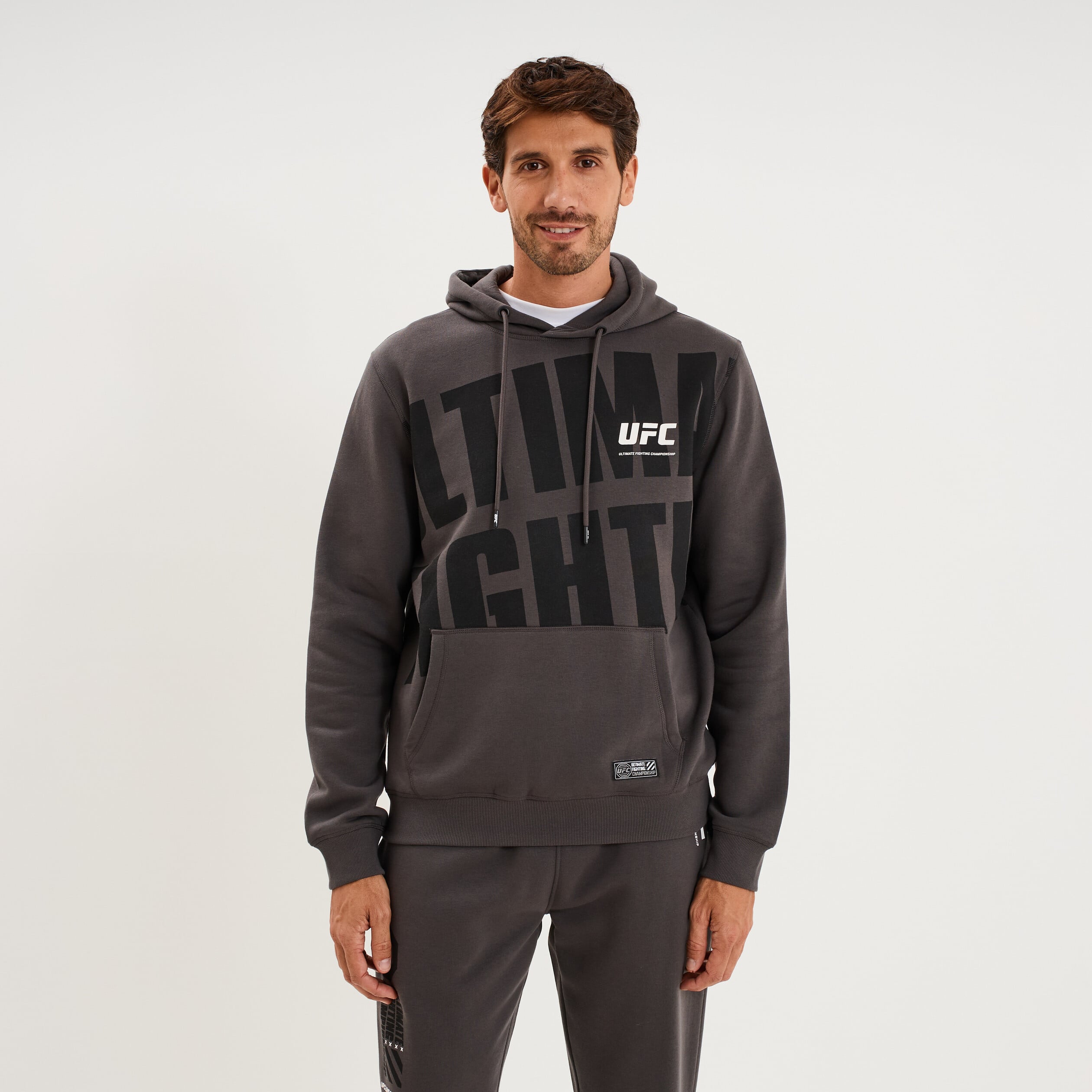 Sweat hoodie 1 poche &agrave; capuche UFC noir homme