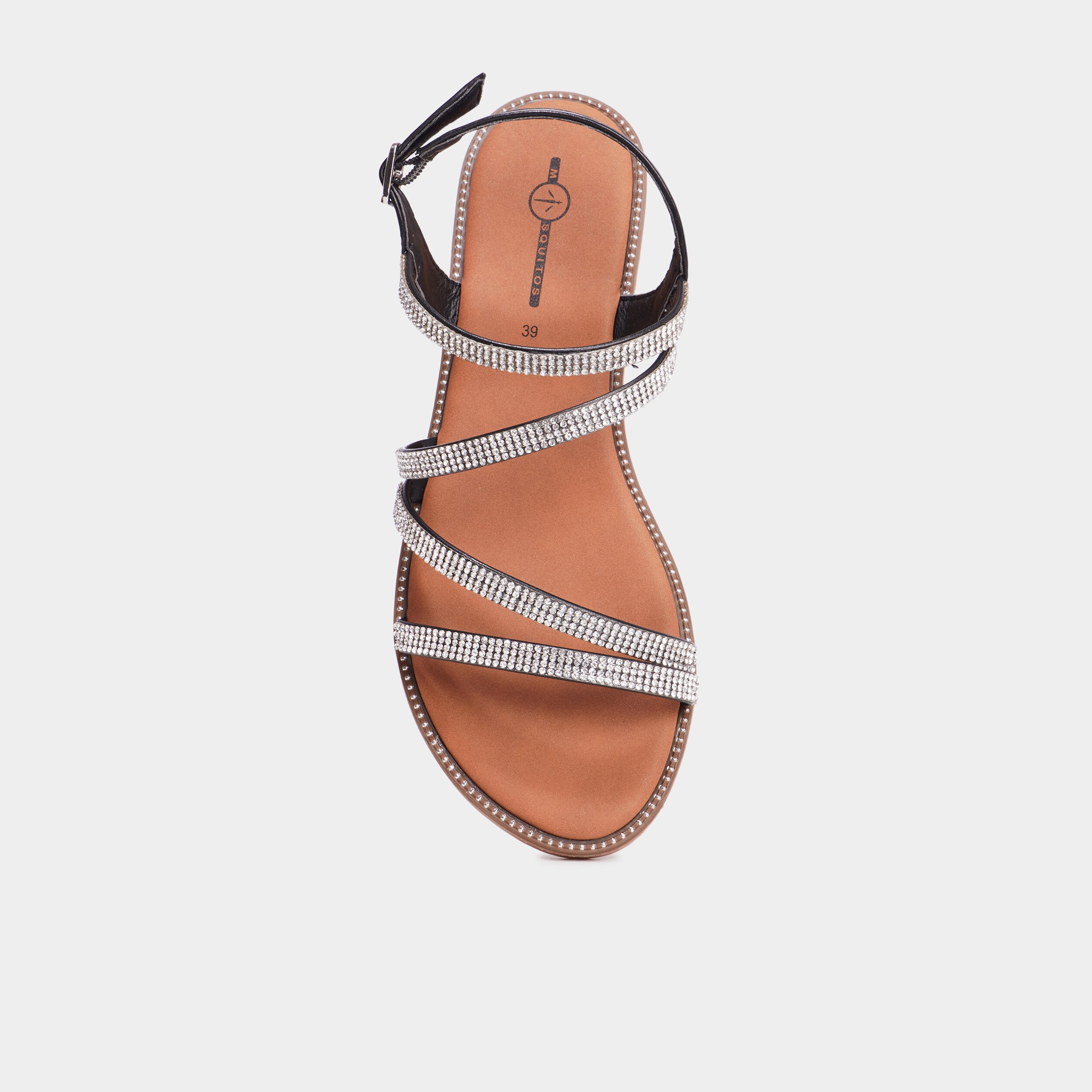 Sandales a strass noir femme