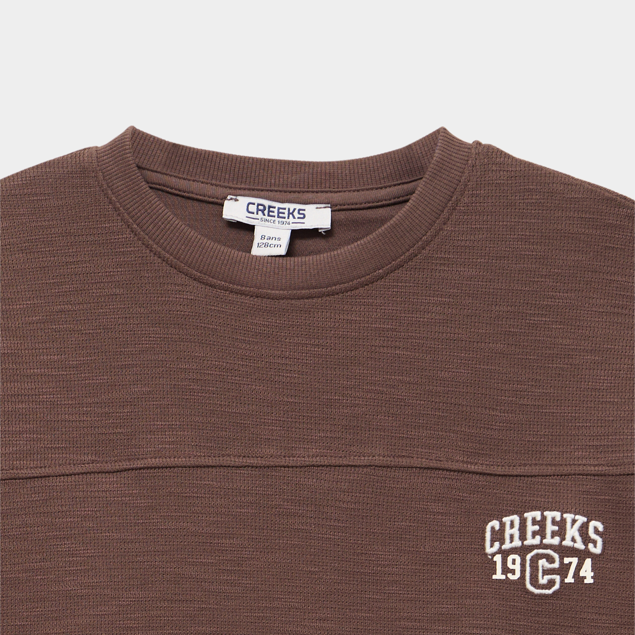T-shirt manches longues avec logo marron fonc&eacute; gar&ccedil;on