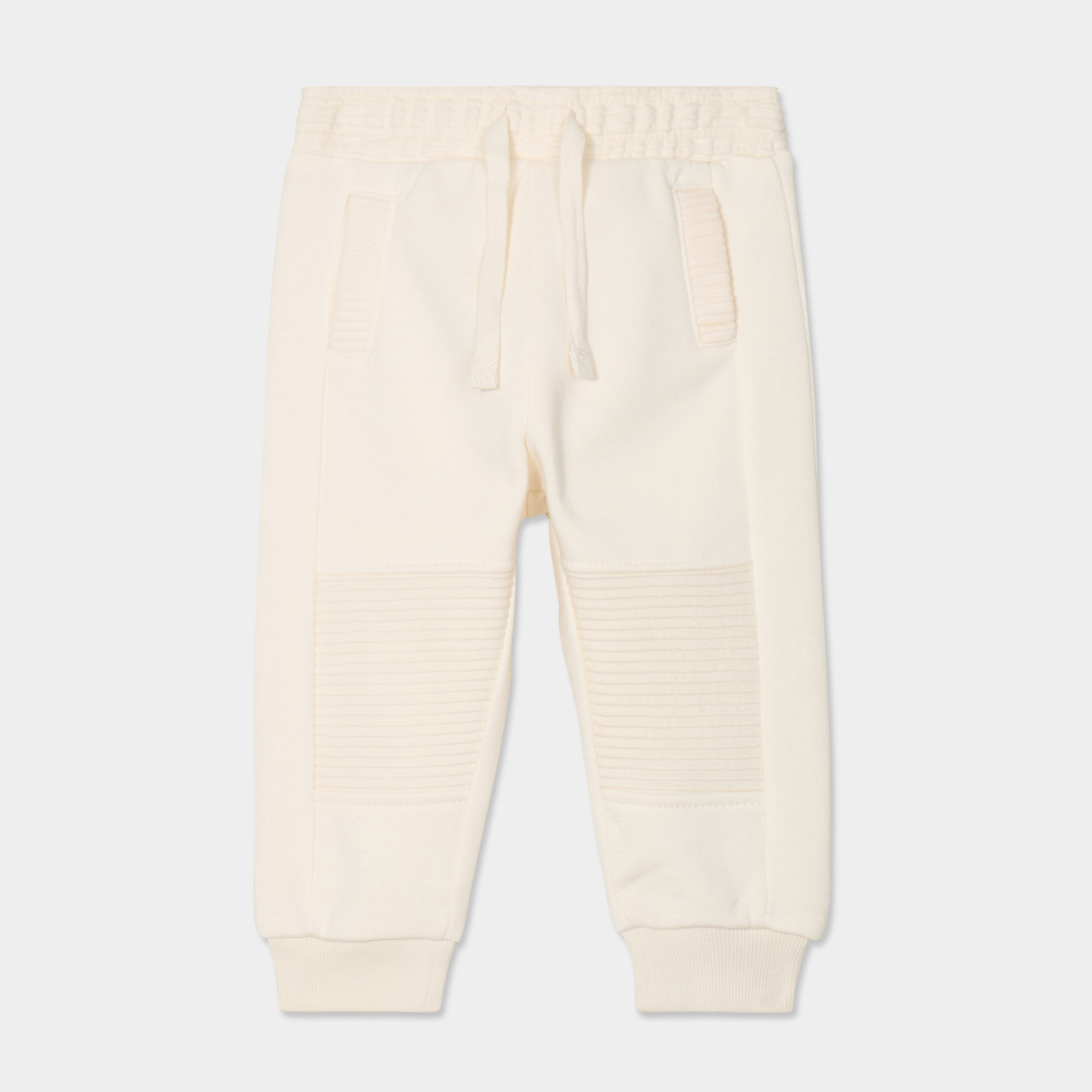 Pantalon de jogging molletonn&eacute; ecru b&eacute;b&eacute; gar&ccedil;on