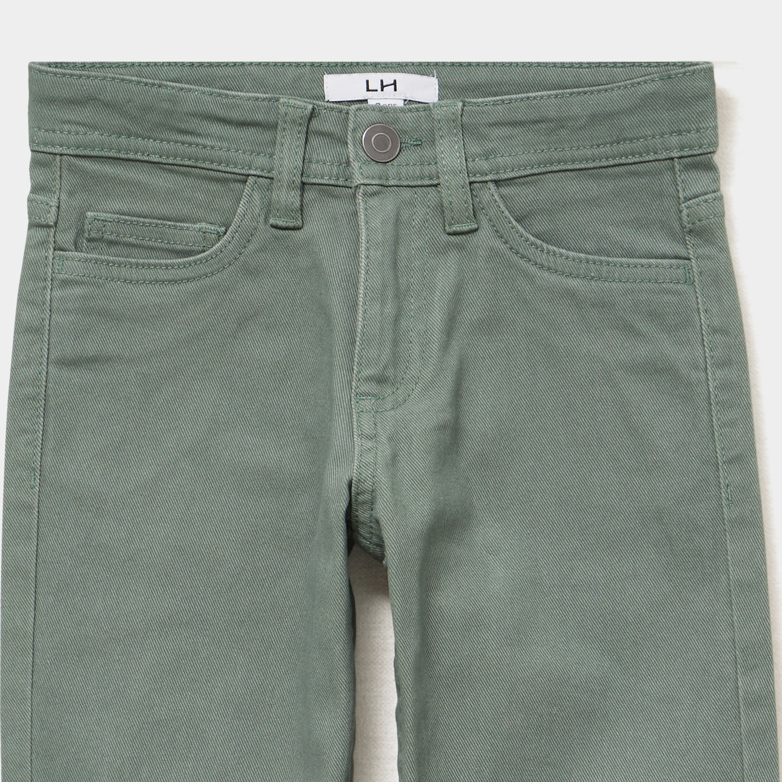 Pantalon slim coton majoritaire vert gar&ccedil;on