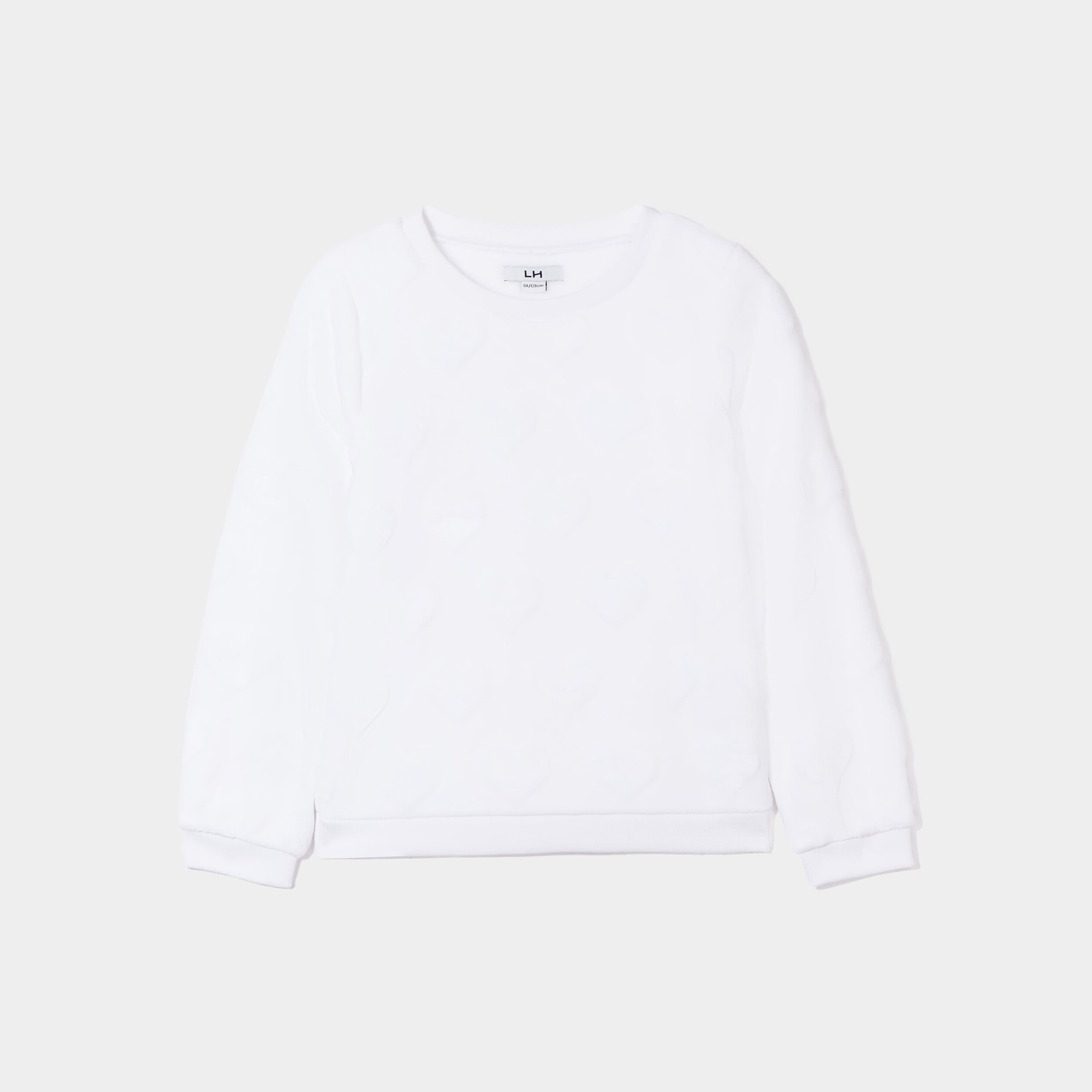Sweat doux manches longues blanc fille