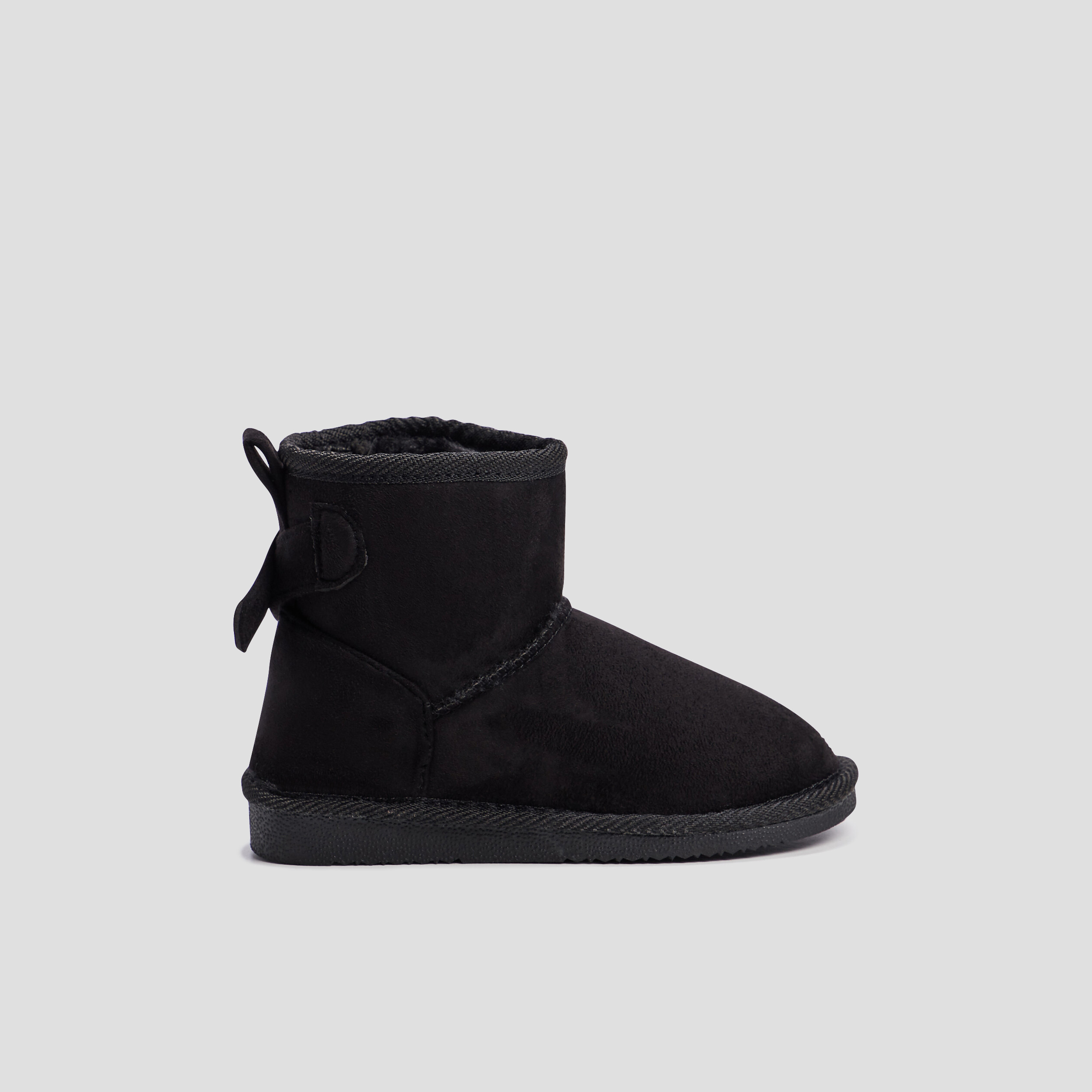Bottines fourrées avec noeud noir fille