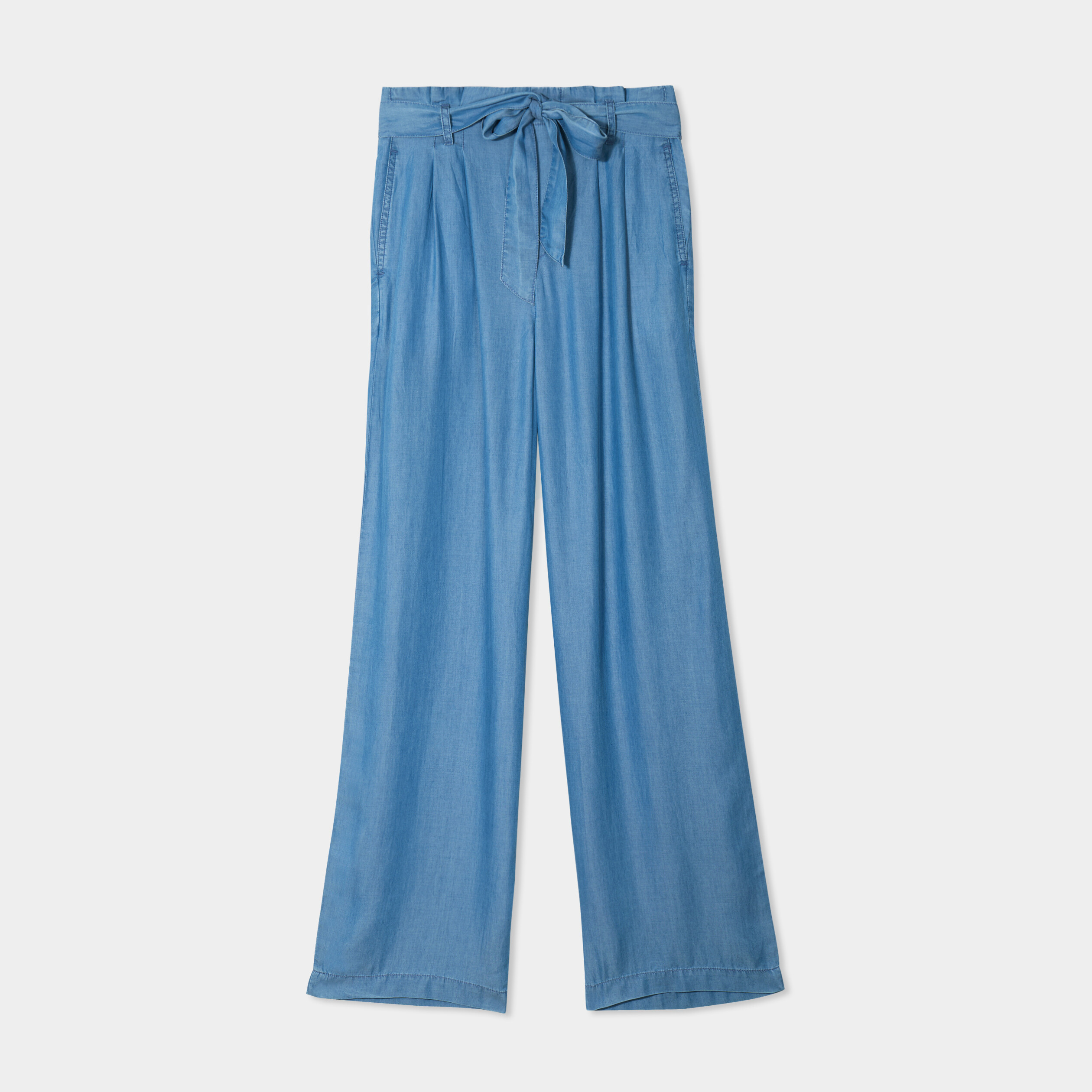 jean large taille elastiquee ceinture denim double stone femme Jean large taille élastiquée ceinturé denim double stone femme