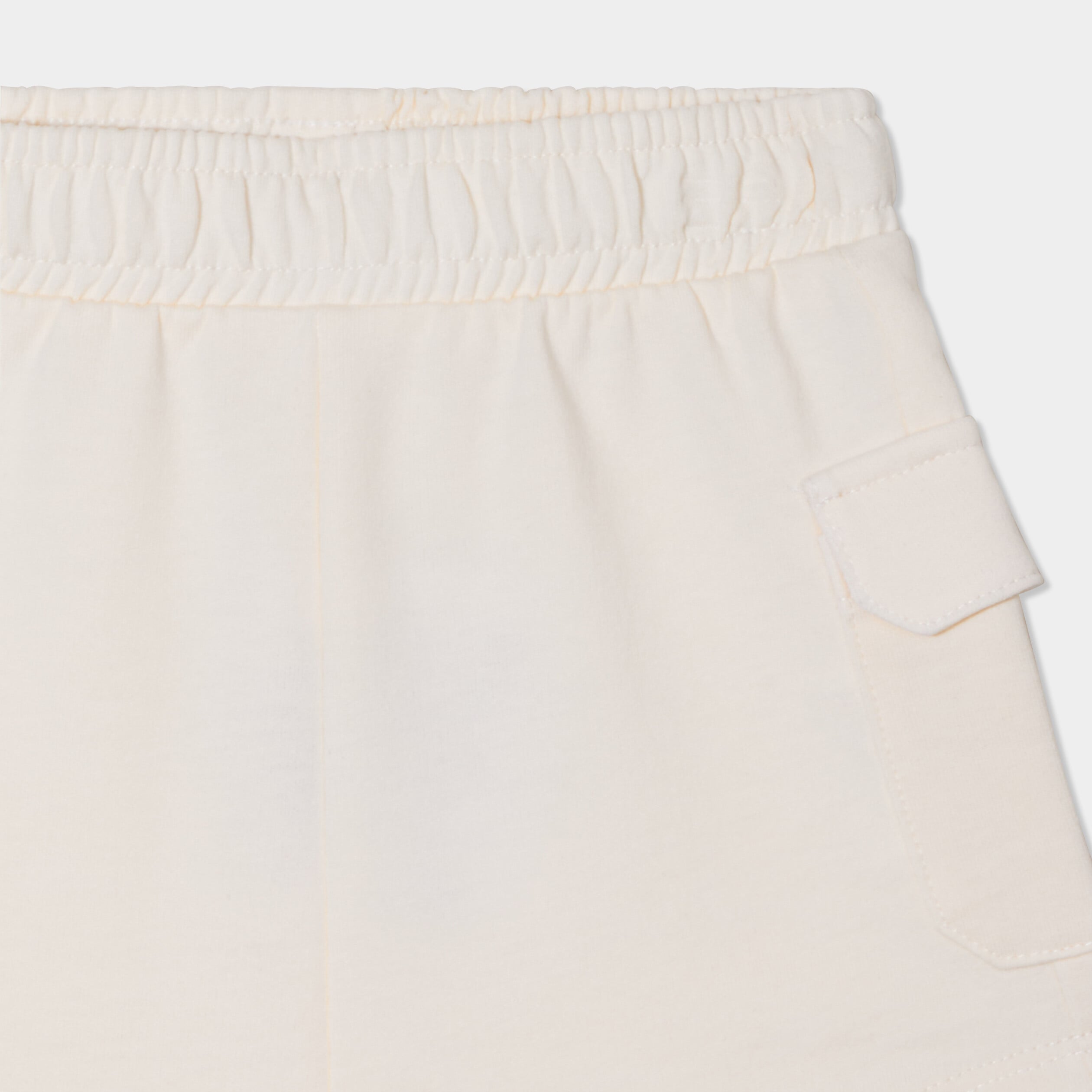 Short avec poches c&ocirc;t&eacute;s ecru b&eacute;b&eacute; gar&ccedil;on