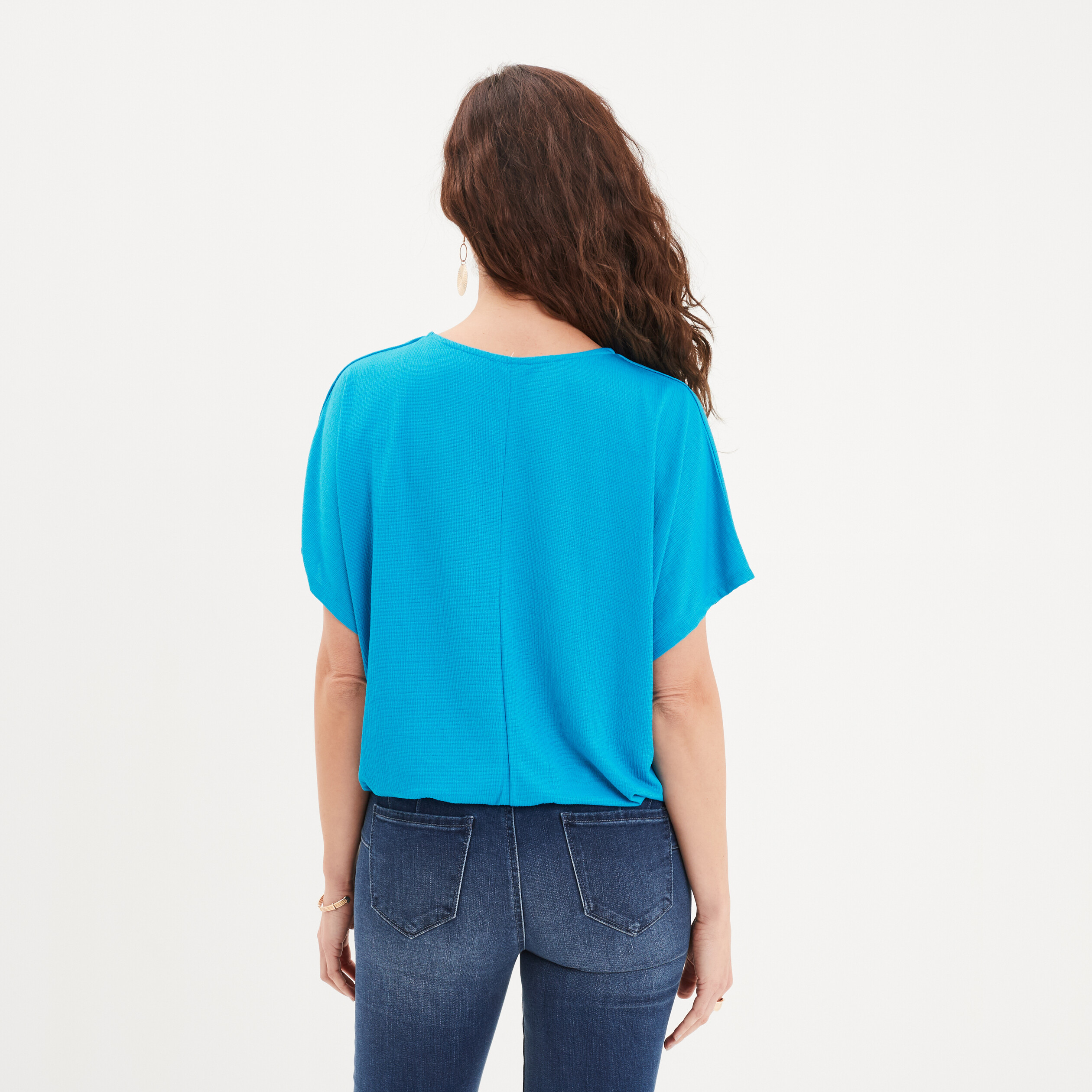 t shirt col en v bijou mosquitos bleu femme T-shirt col en V bijou Mosquitos bleu femme