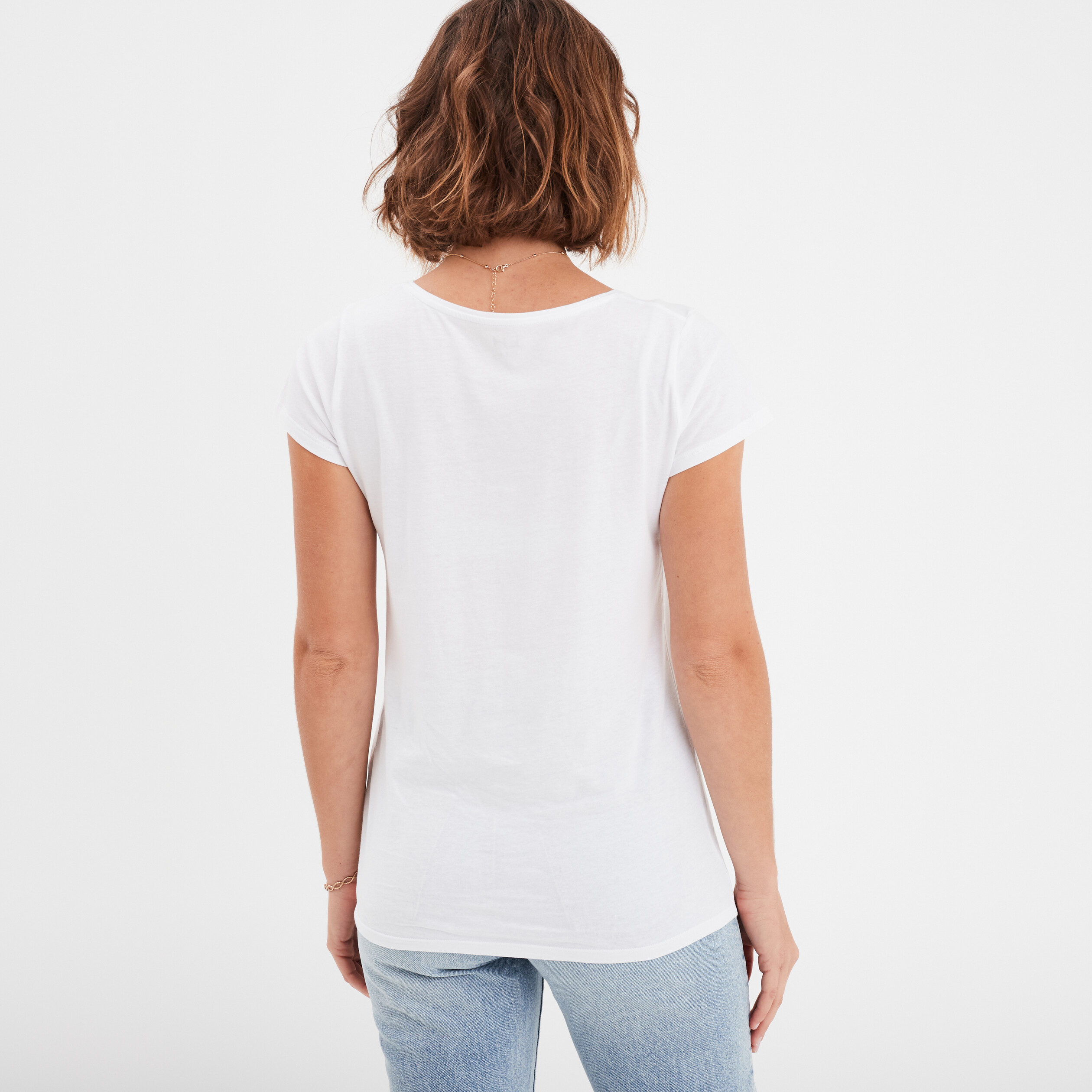 T-SHIRT FEMME EXTRA LONG MANCHES COURTES White- Gladiasport