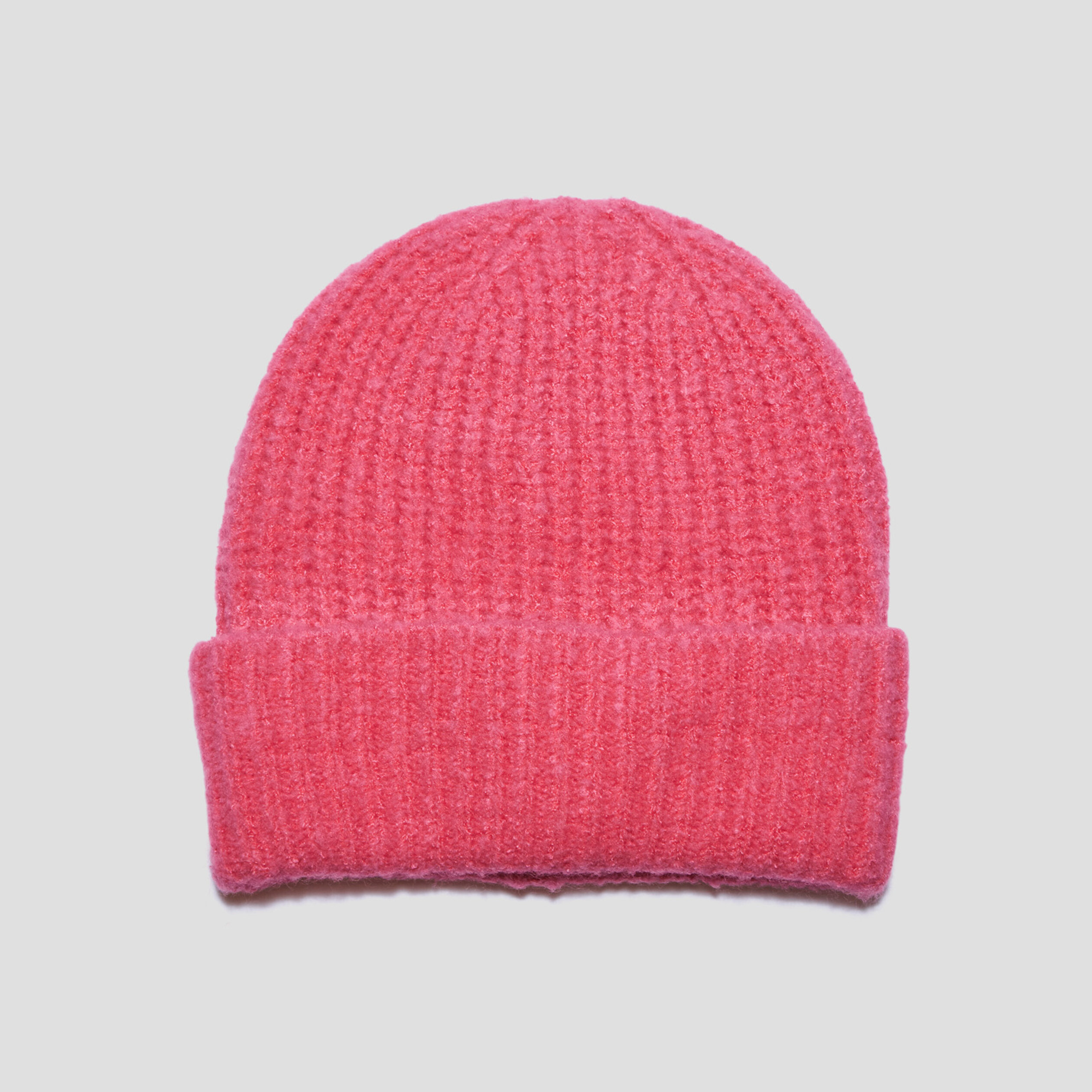 Bonnet tricoté rose fushia femme