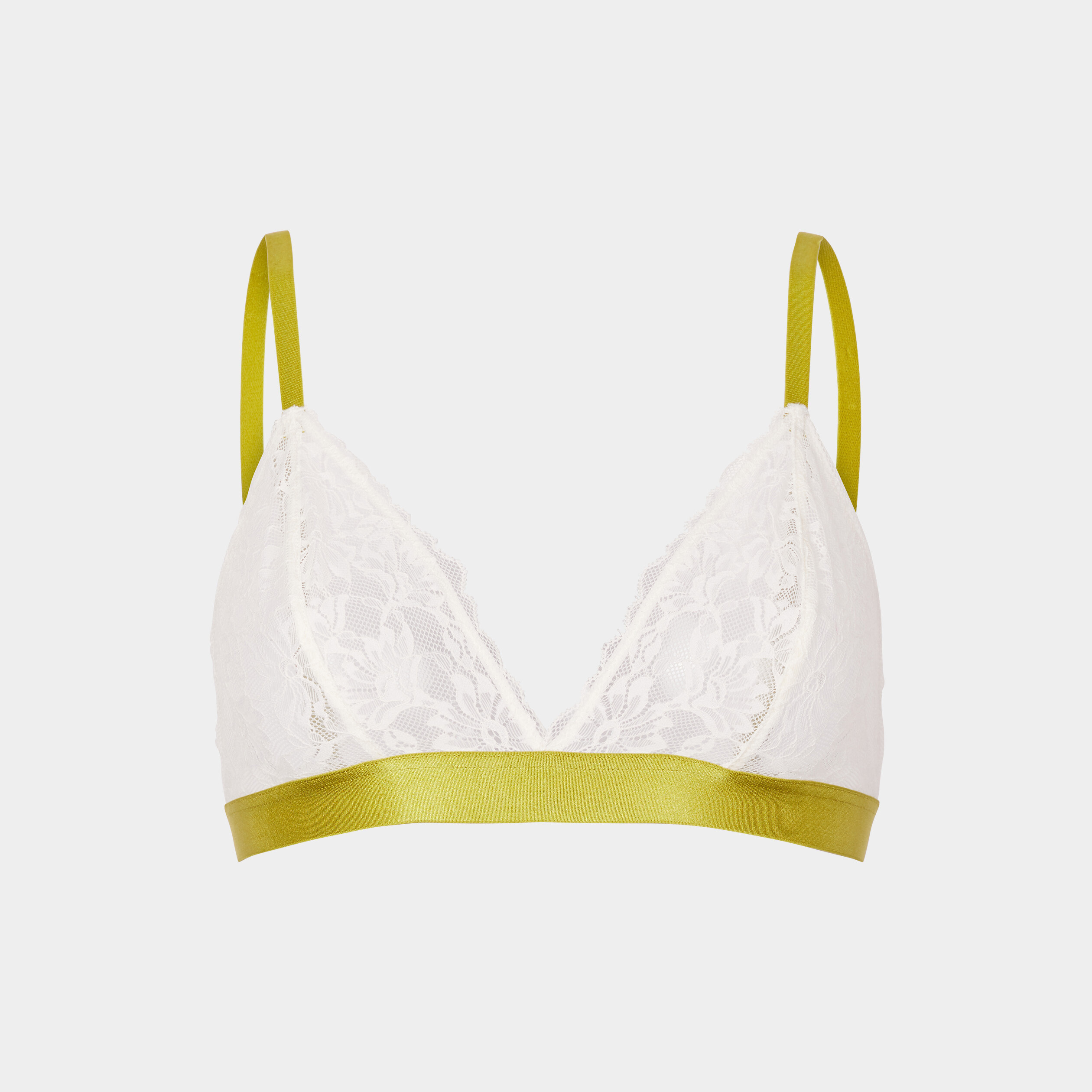 Soutien-gorge triangle en dentelle ivoire femme