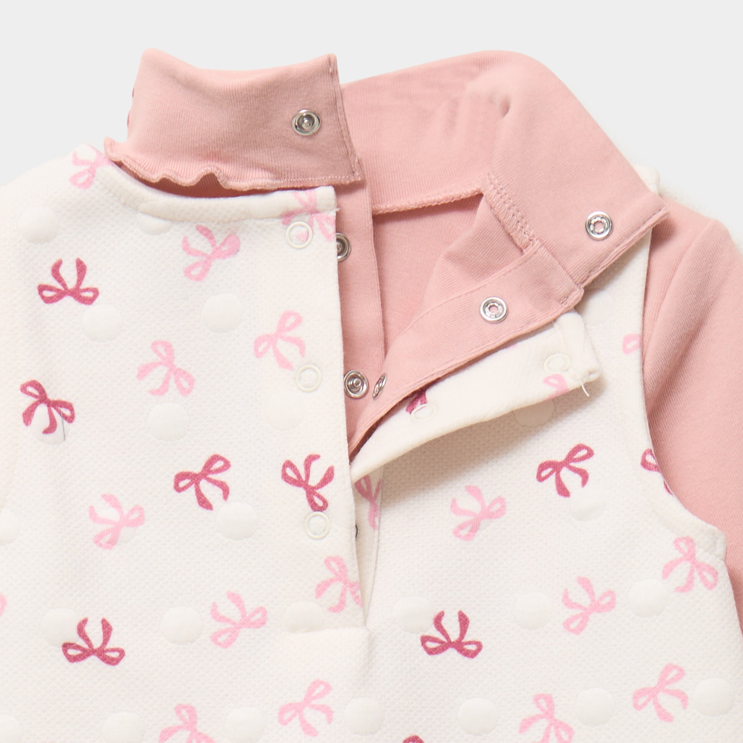 Ensemble 2 pi&egrave;ces t-shirt et robe creme b&eacute;b&eacute; fille