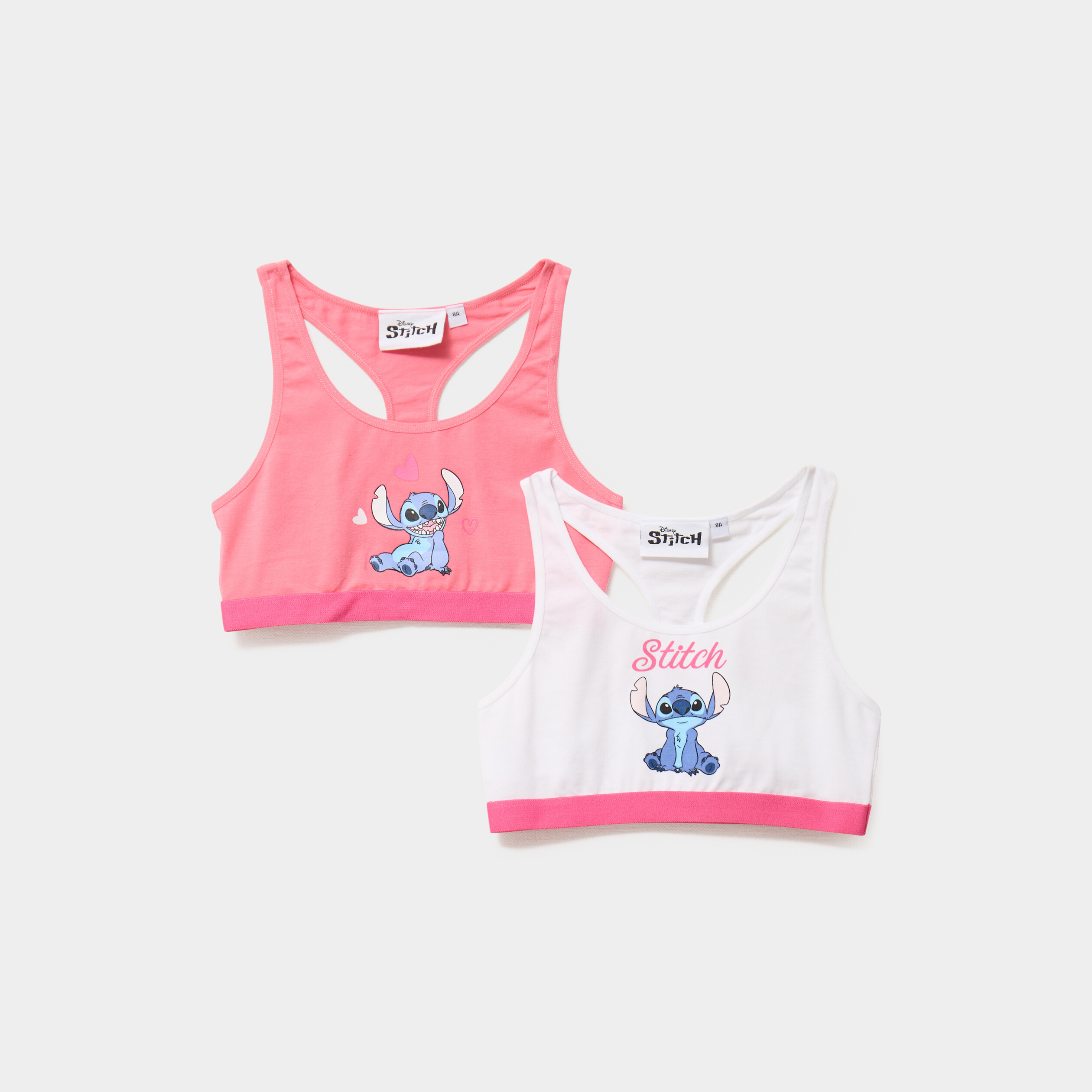 lot 2 brassieres dos nageur stitch rose fille Lot 2 brassières dos nageur Stitch rose fille