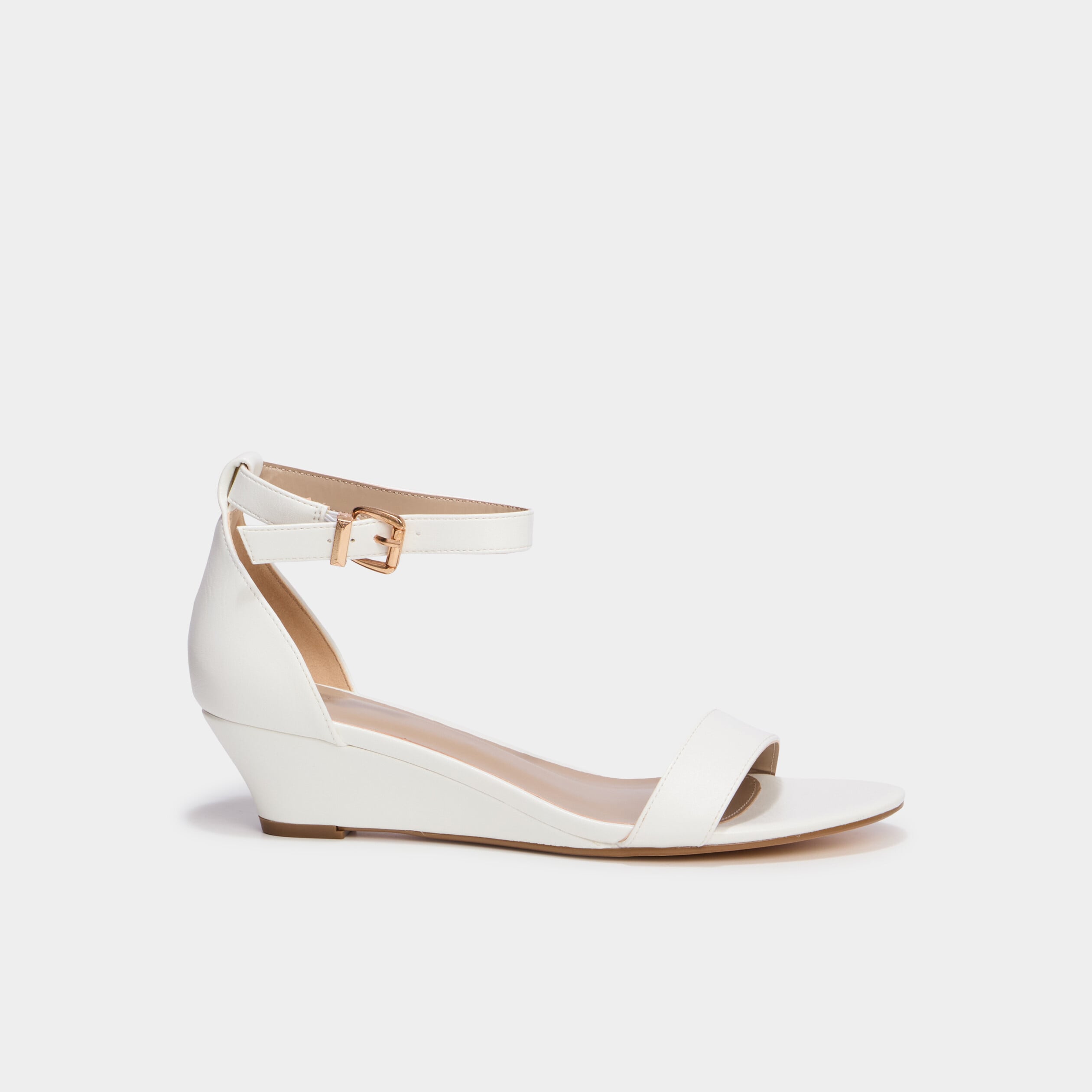 Sandales &agrave; talons blanc femme