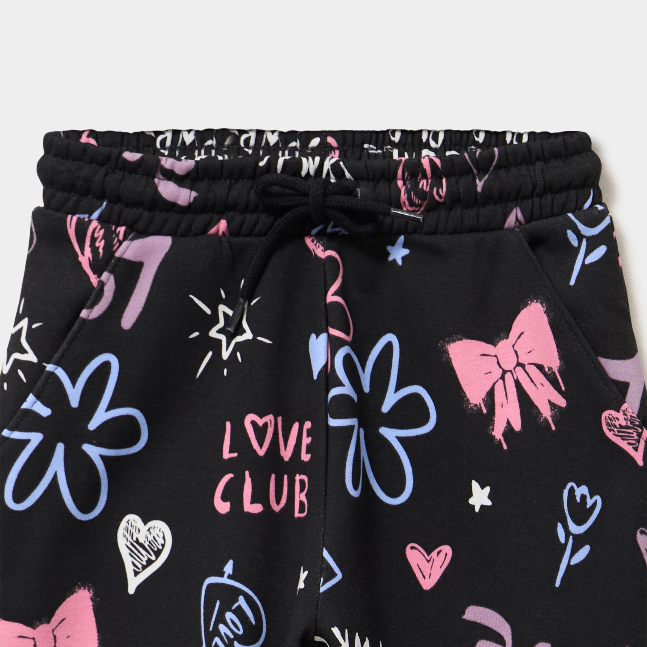 Pantalon de jogging molleton noir fille