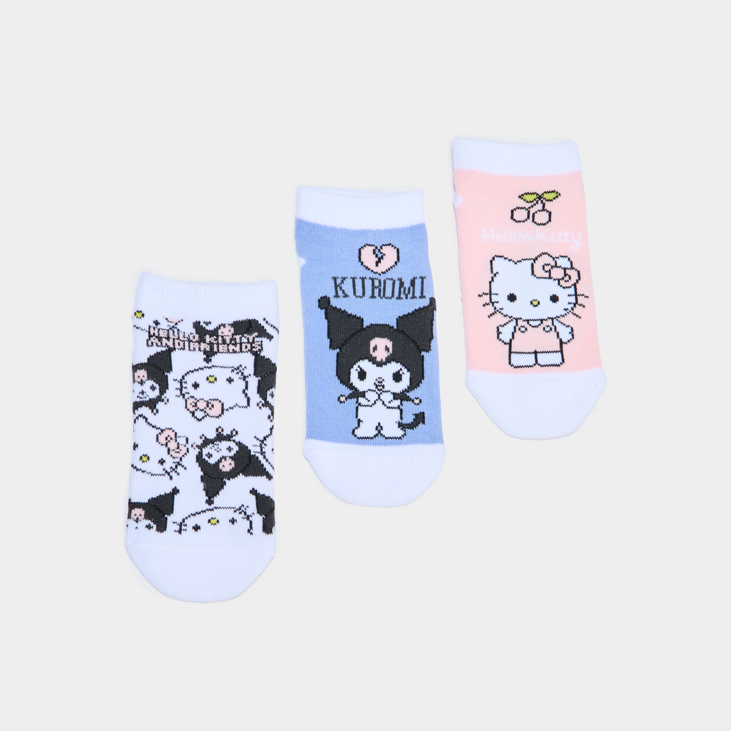 Lot 3 paires chaussettes Hello Kitty multicolore fille