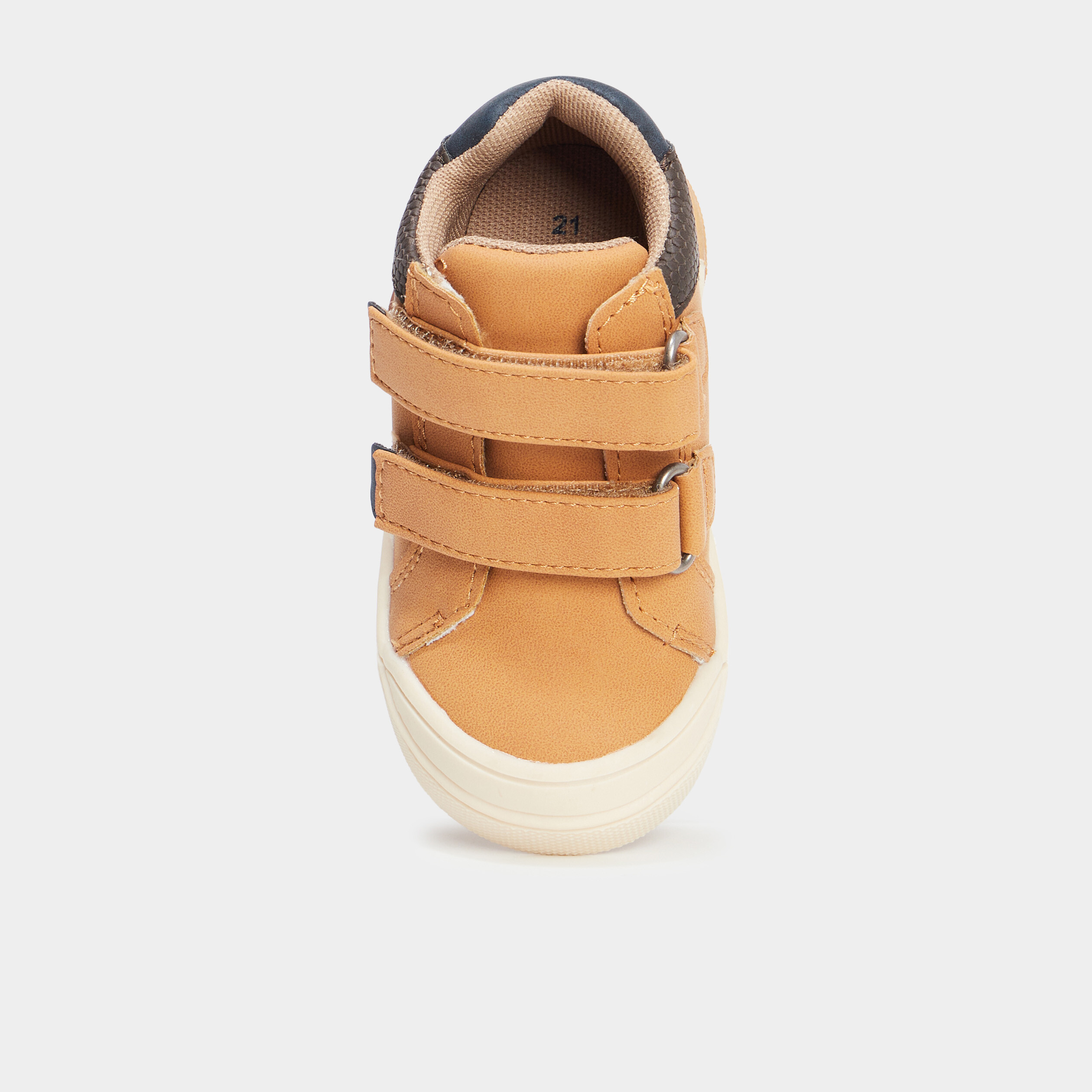 Baskets à scratchs bout rond Creeks camel bébé garçon