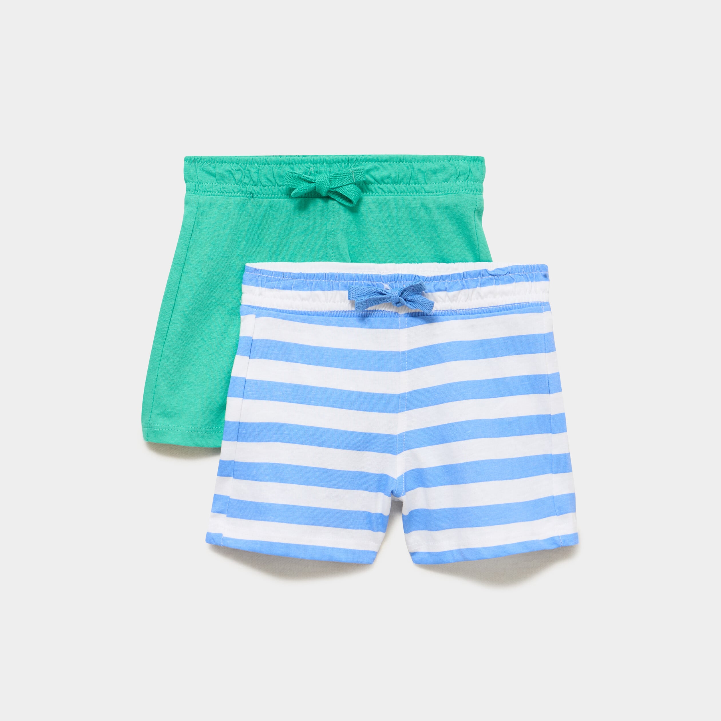 Lot de 2 shorts coton blanc b&eacute;b&eacute; gar&ccedil;on