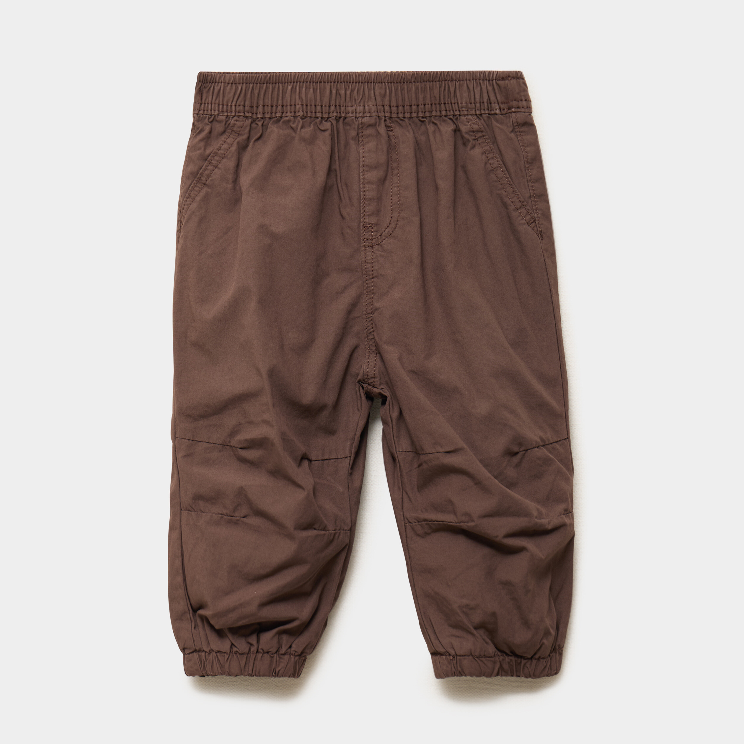 Pantalon jogger doubl&eacute; coton marron fonc&eacute; b&eacute;b&eacute; gar&ccedil;on