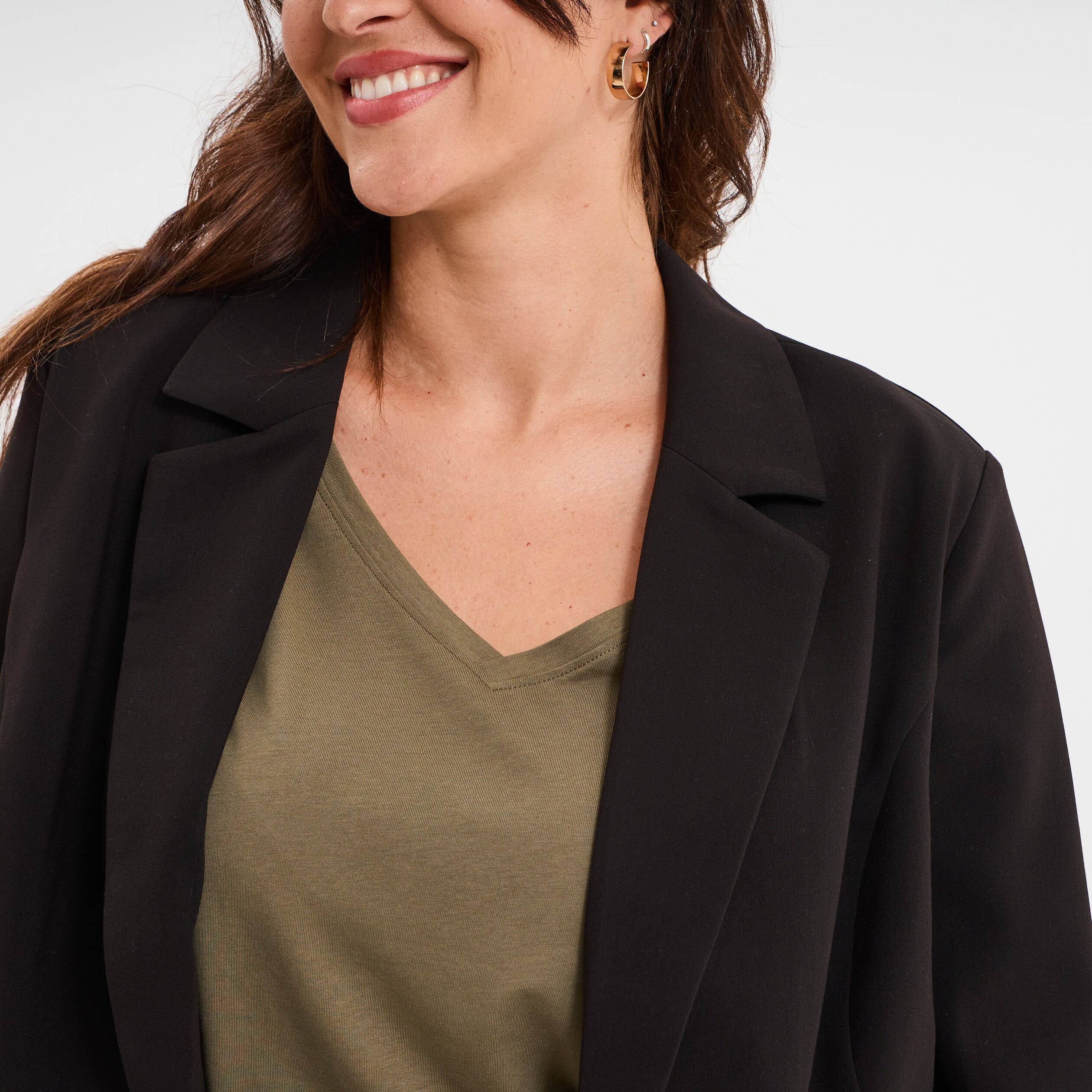 Veste blazer oversize noir femme grande taille