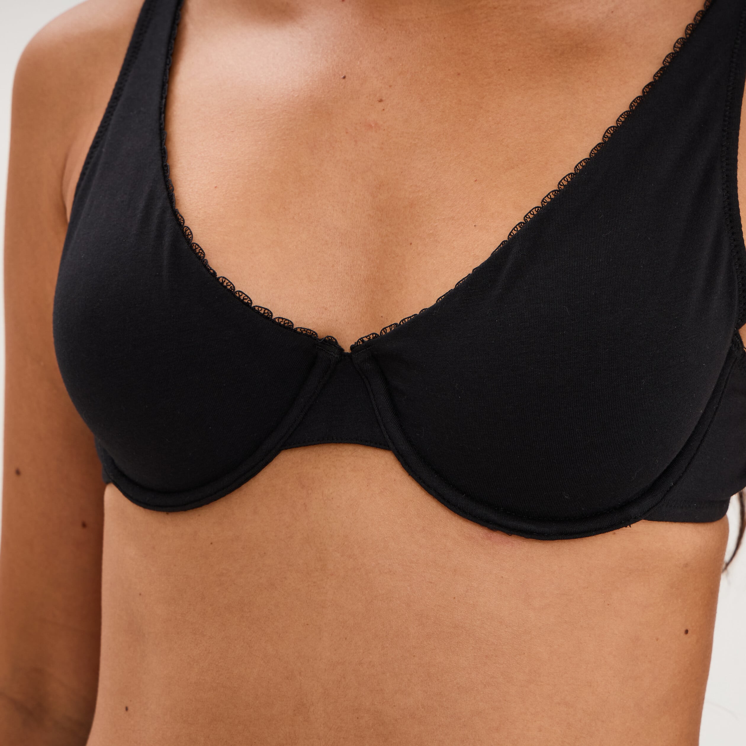 Soutien-gorge foulard coton majoritaire noir femme