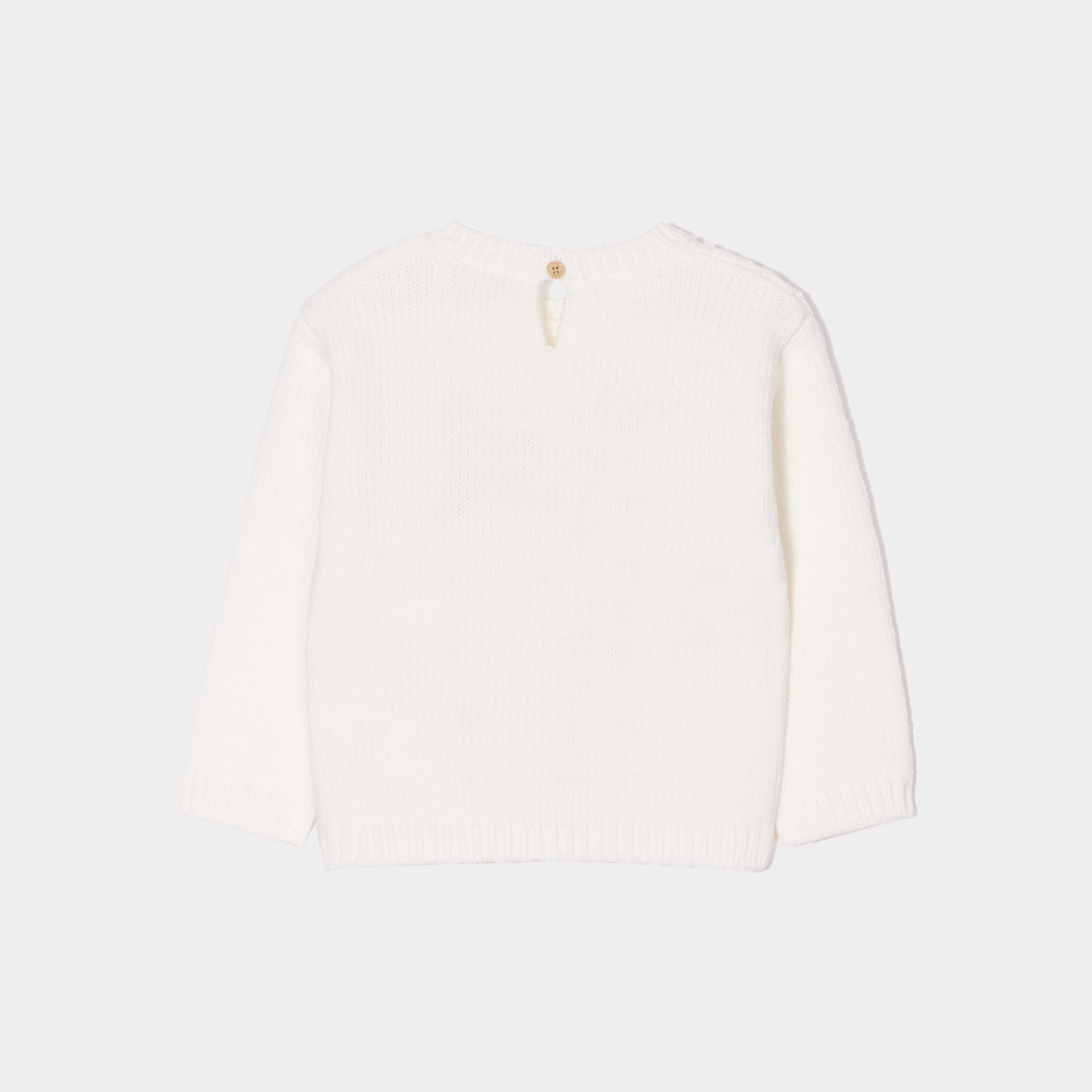 Pull broderie et torsades Creeks blanc bébé fille