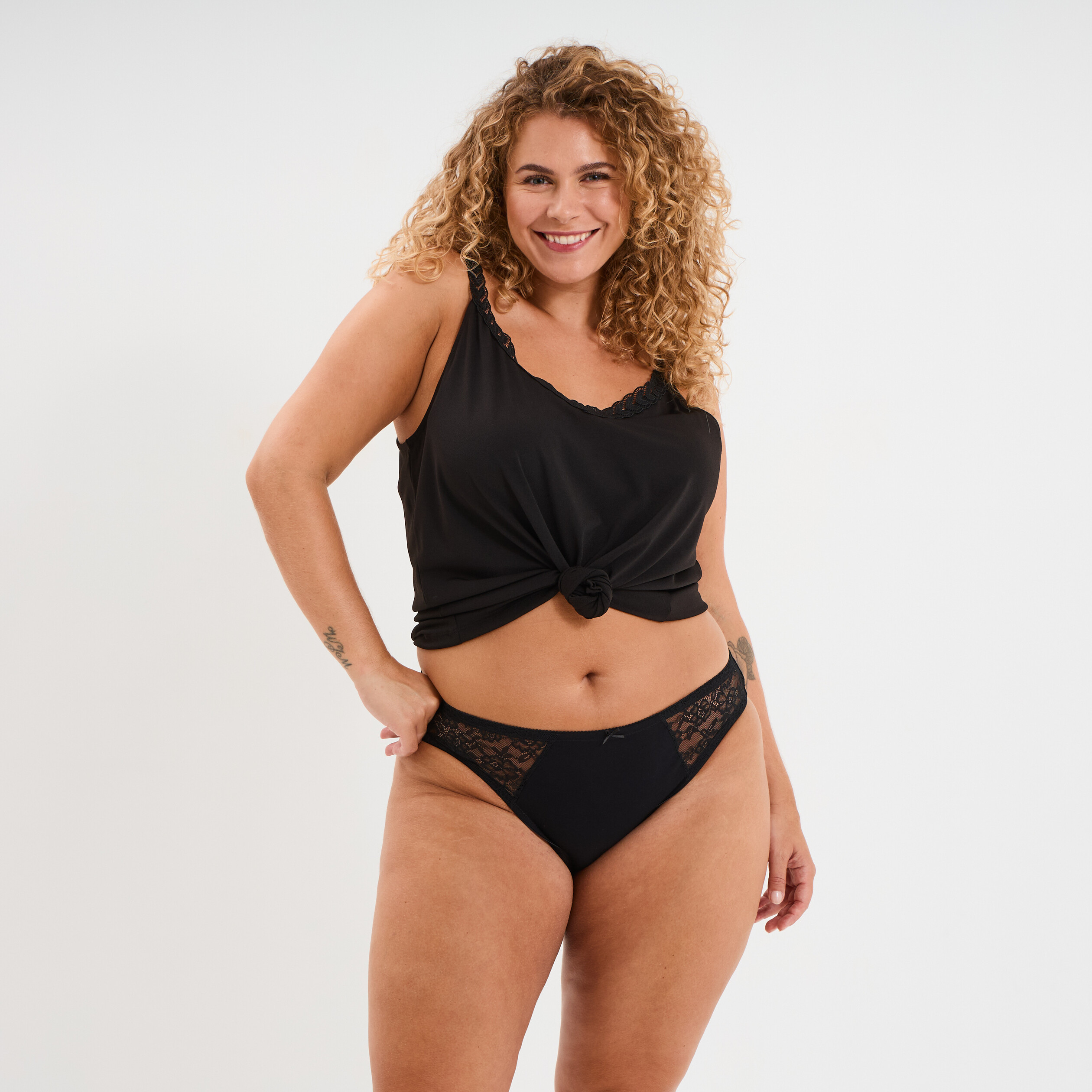 Culotte coton majoritaire noir femme grande taille