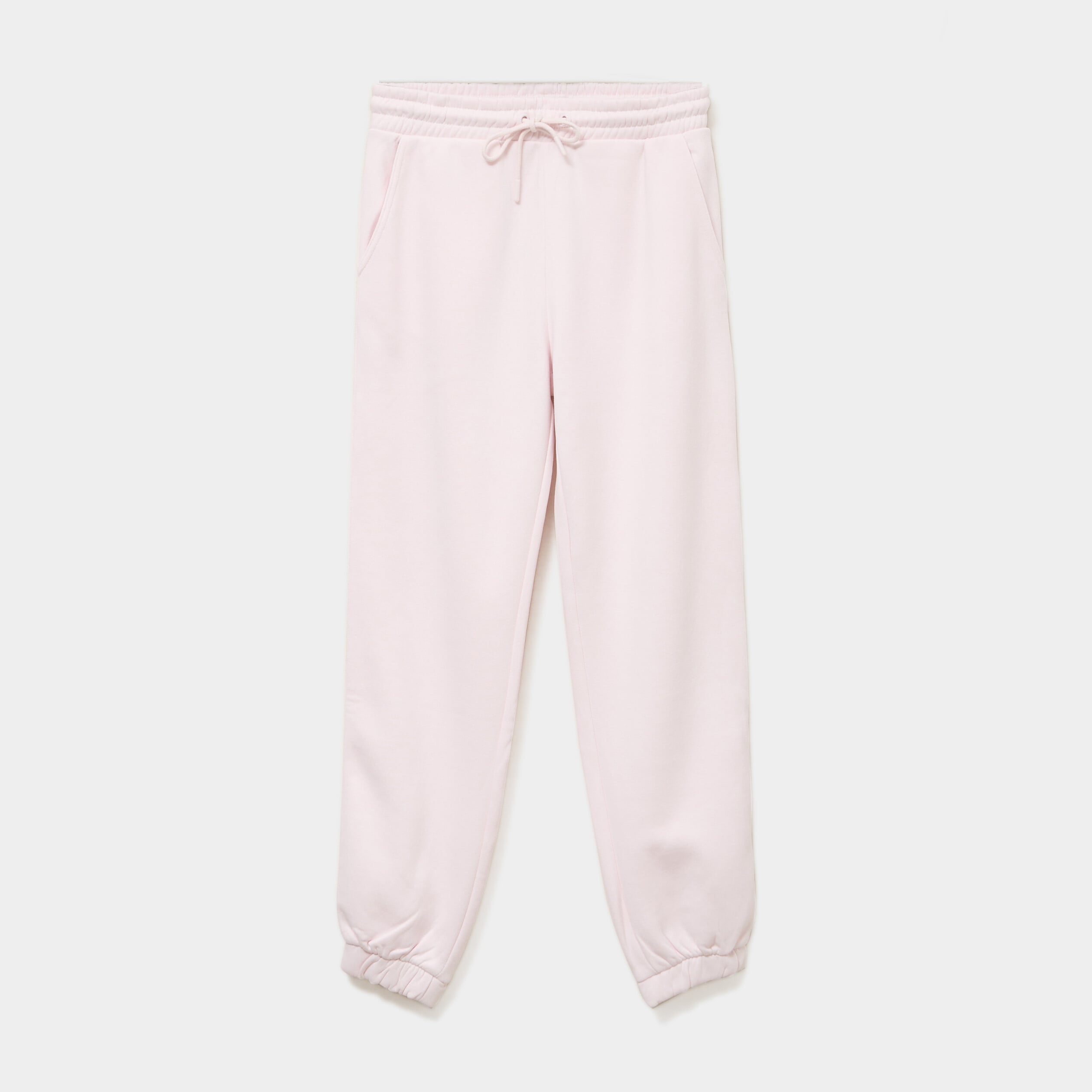 Pantalon jogging droit molleton rose clair femme