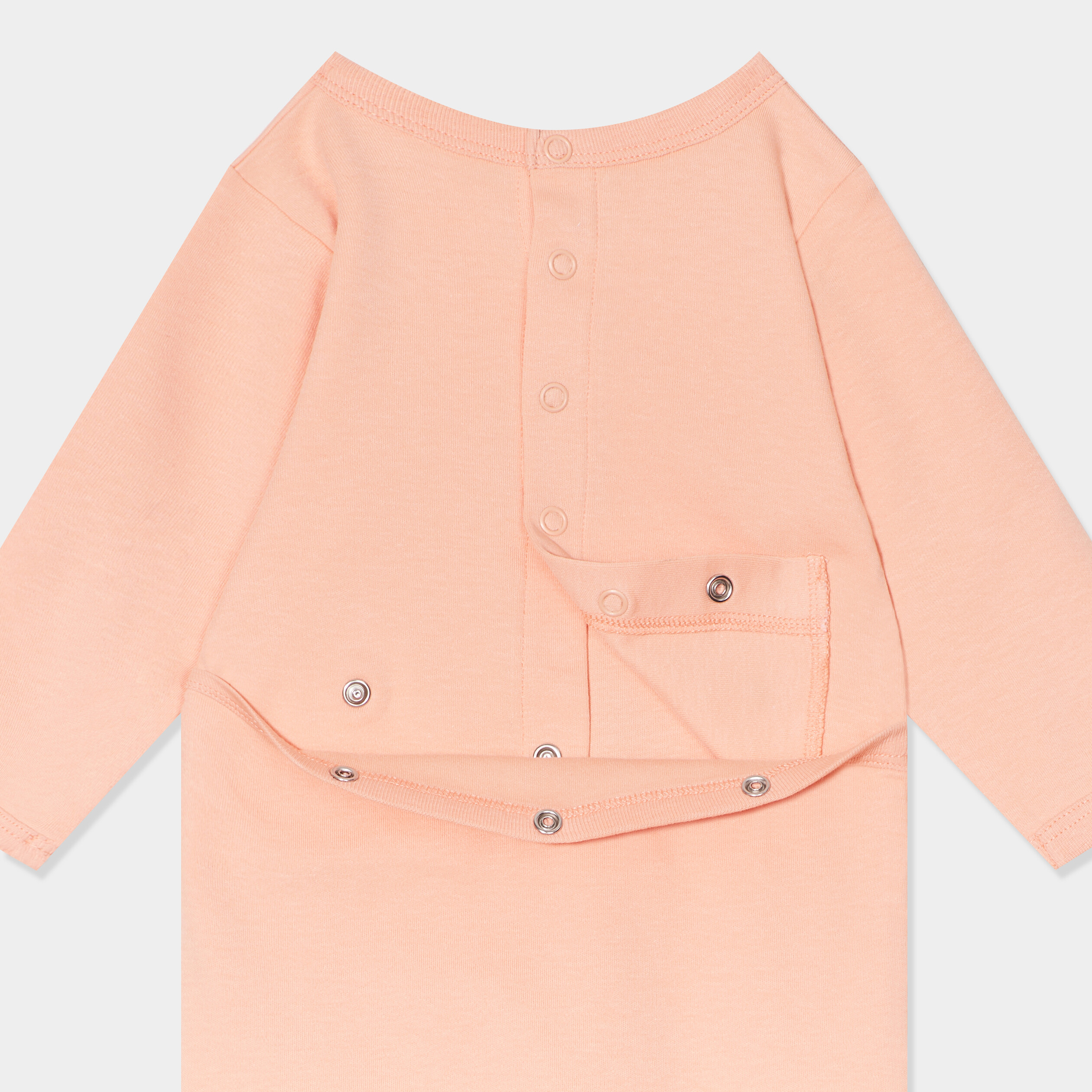dors bien boutonne coton rose saumon bebef Dors-bien boutonné coton rose saumon bébé fille