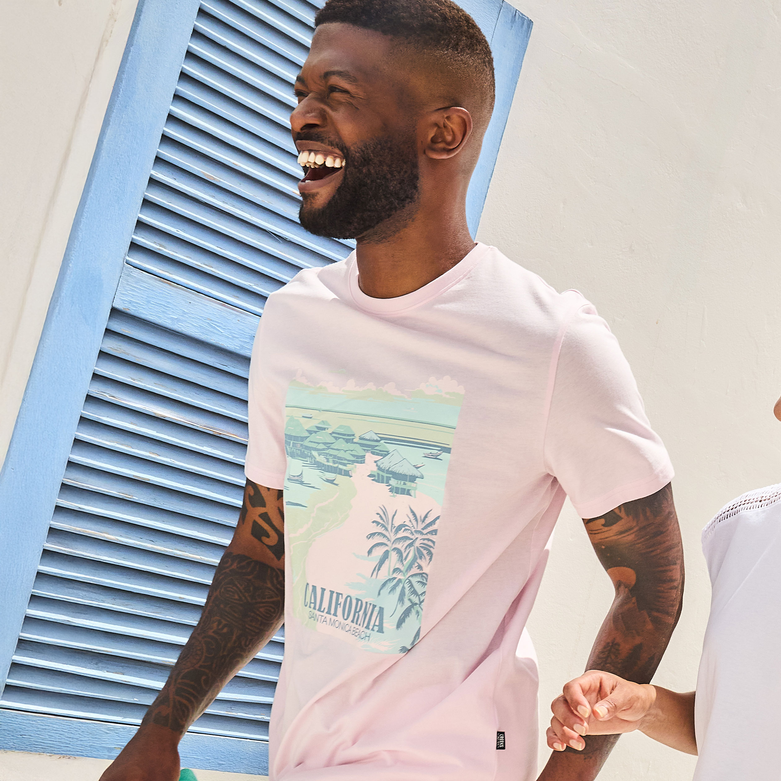 t shirt col rond manches courtes coton rose clair homme T-shirt col rond manches courtes coton rose clair homme