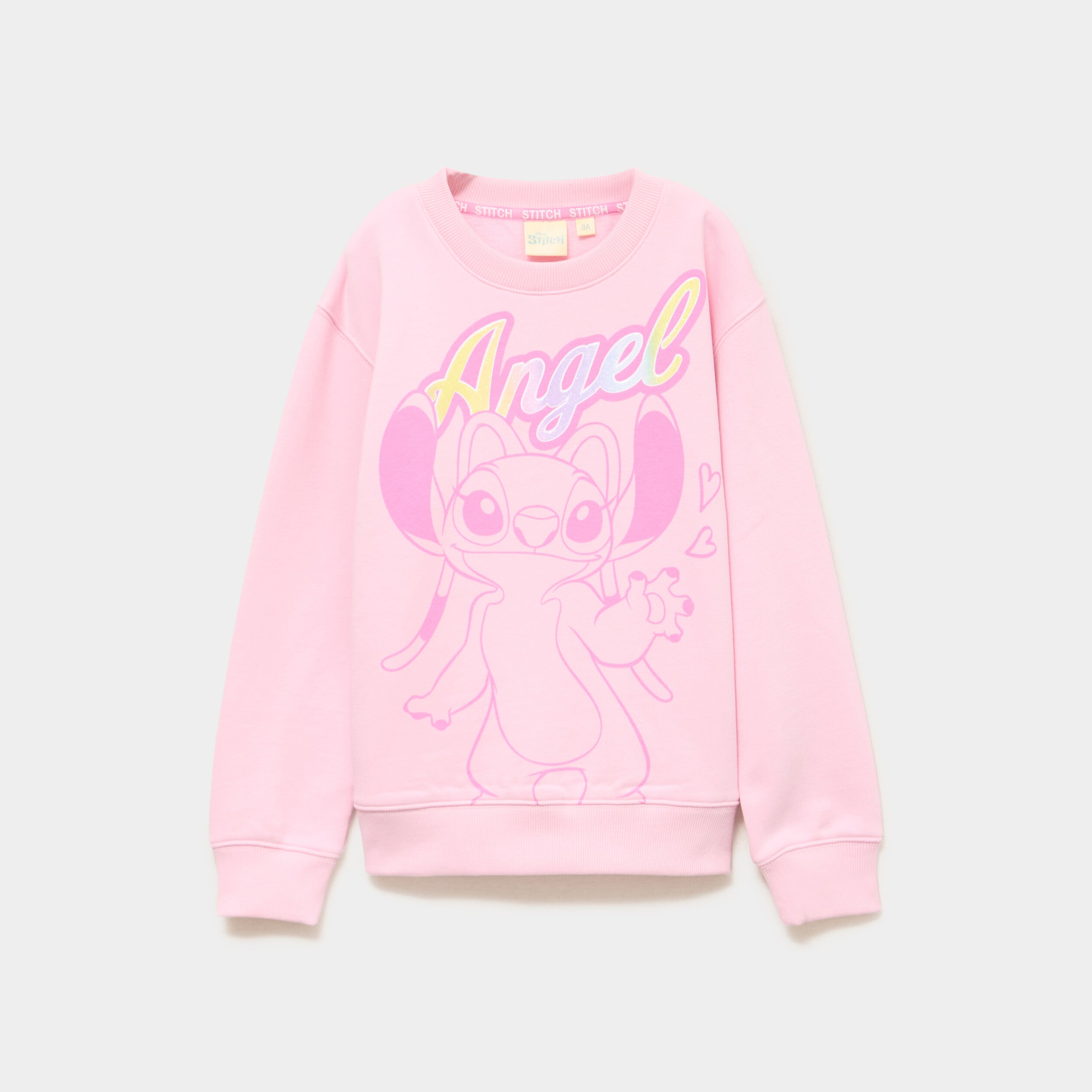 Sweat manches longues Stitch rose fille