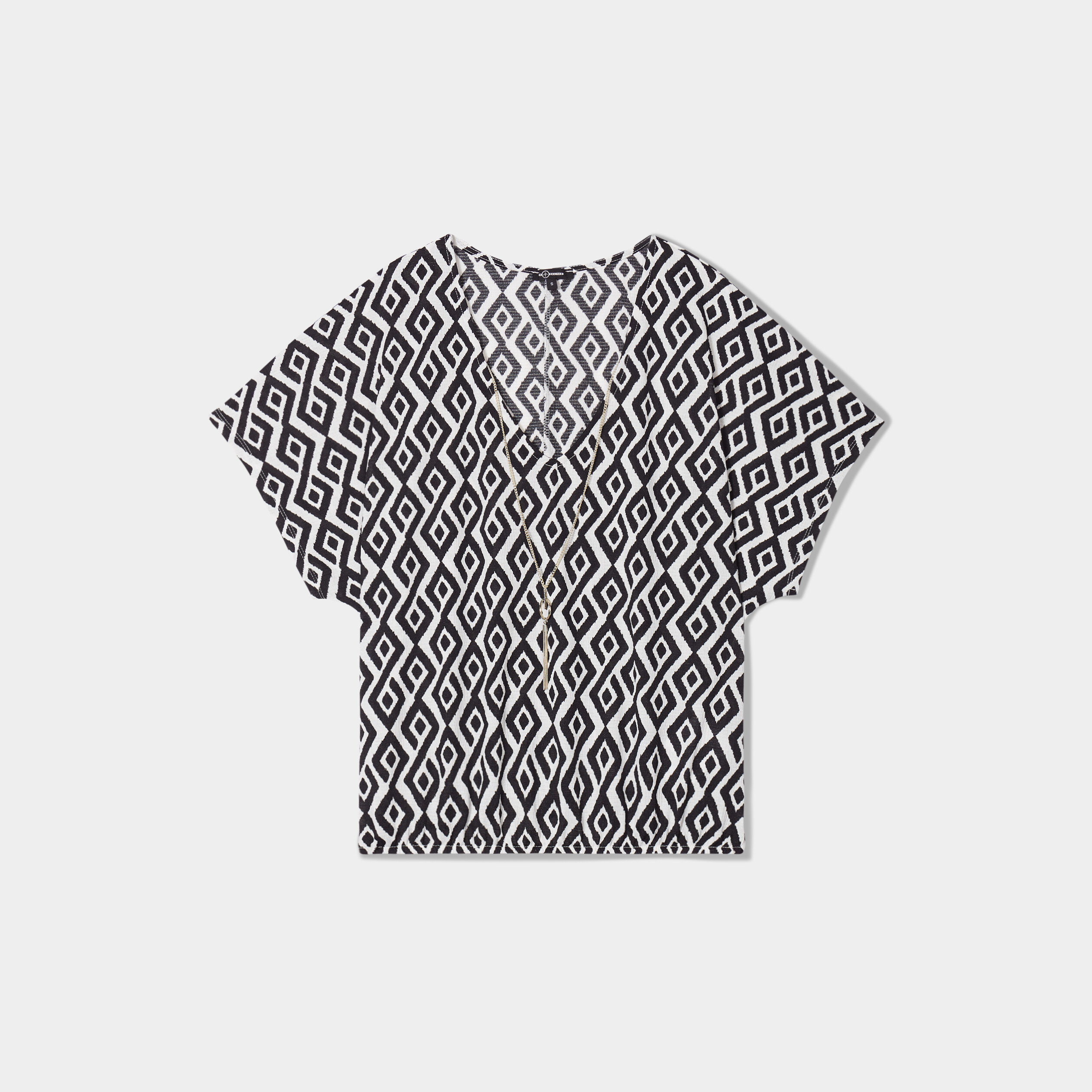 t shirt col en v bijou mosquitos ecru femme T-shirt col en V bijou Mosquitos ecru femme