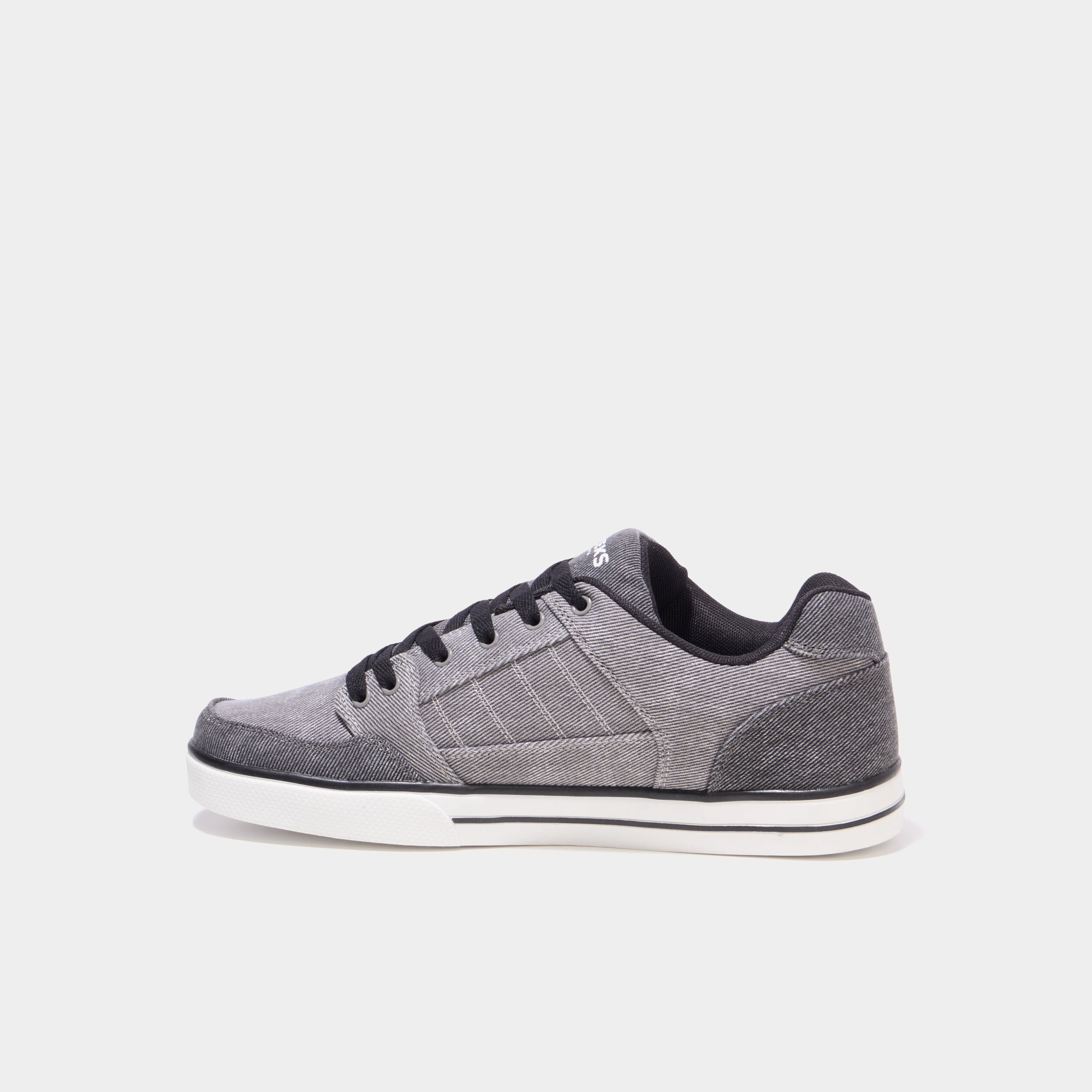Tennis basses en toile &agrave; lacets gris clair homme